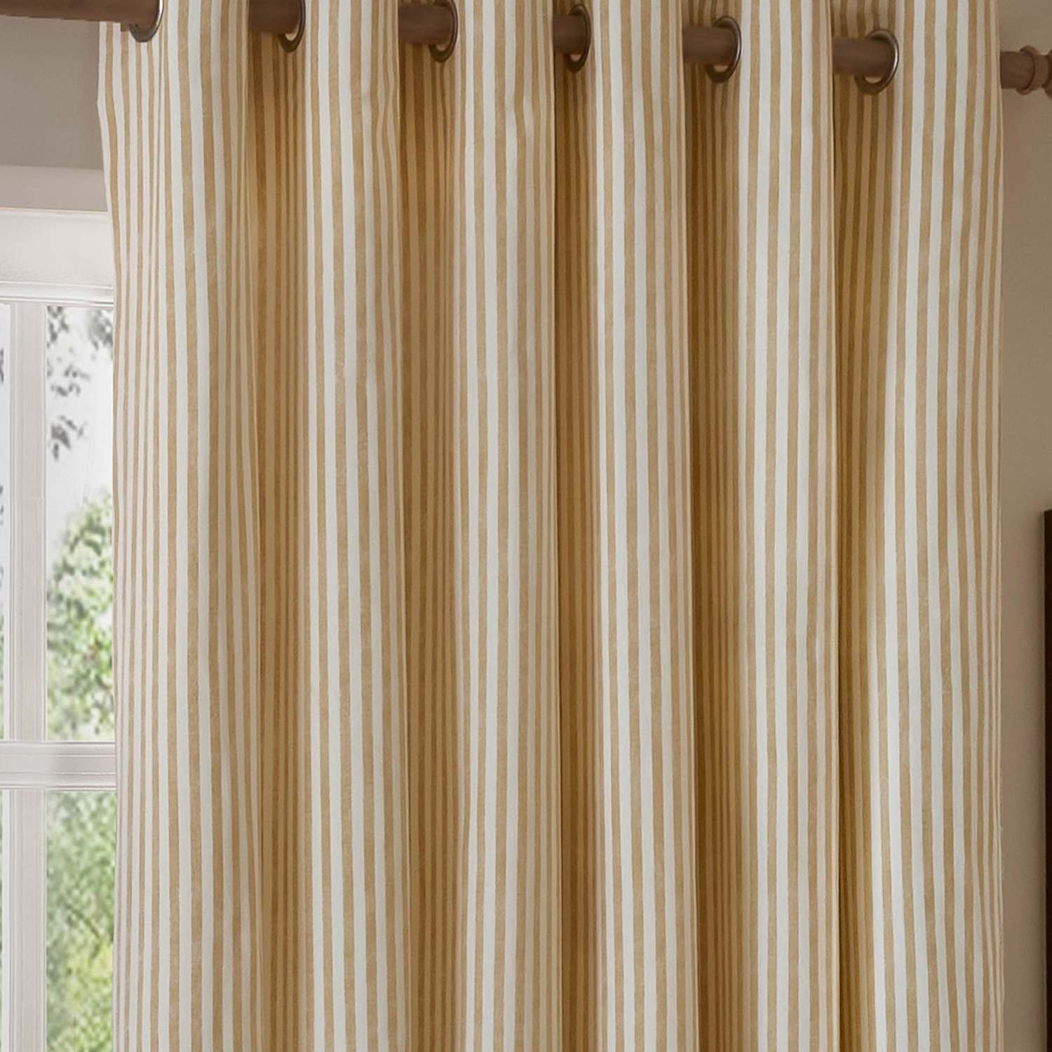 Yard Hebden Striped Blackout Eyelet Curtains - W168cm, Drop 137cm - Yellow Mix - Available at M&S