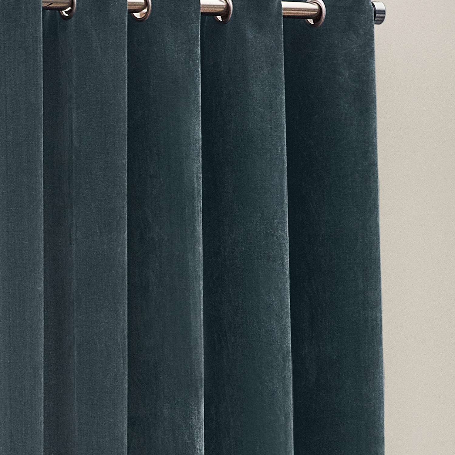Yard Chenille Velvet Eyelet Curtains - W117cm, Drop 137cm - Blue - Available at M&S