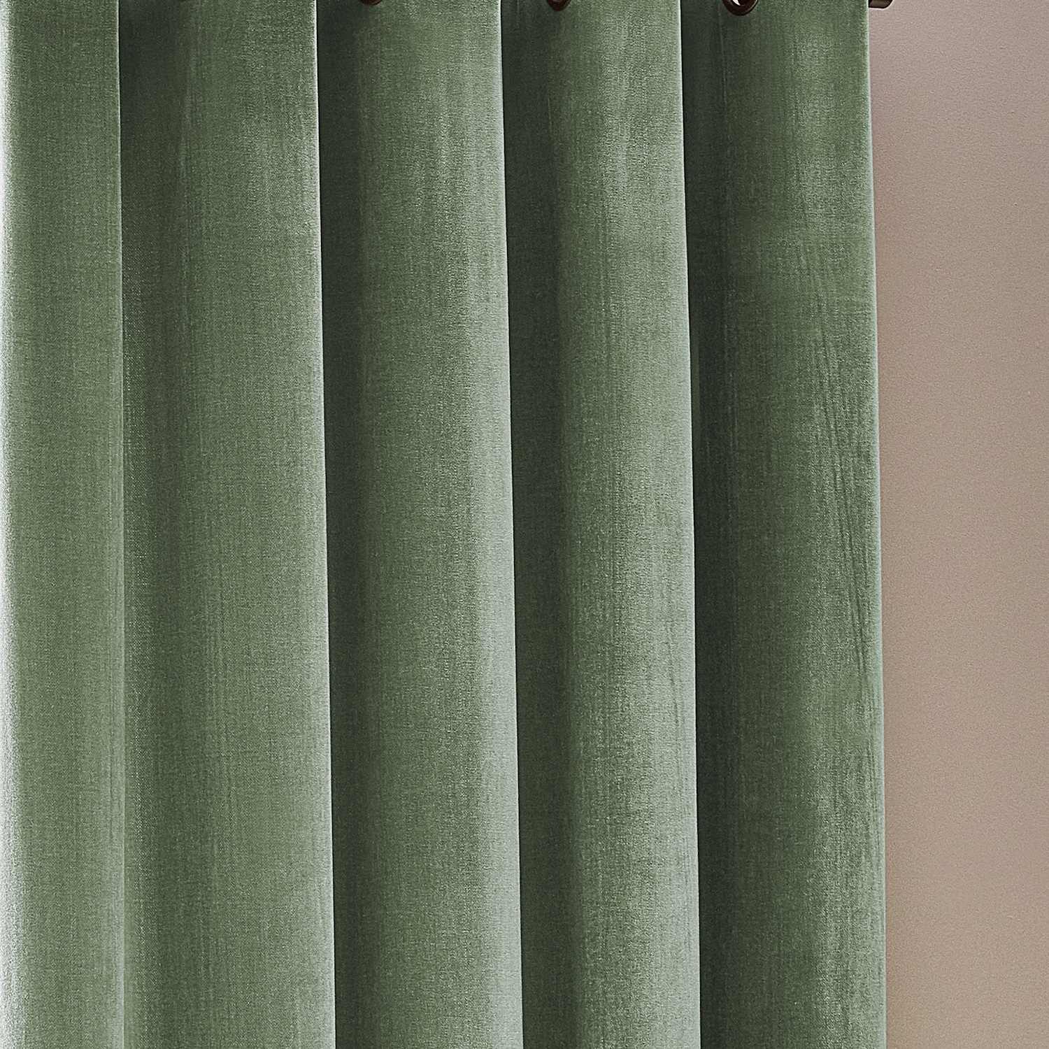 Yard Chenille Velvet Eyelet Curtains - W117cm, Drop 183cm - Light Green - Available at M&S