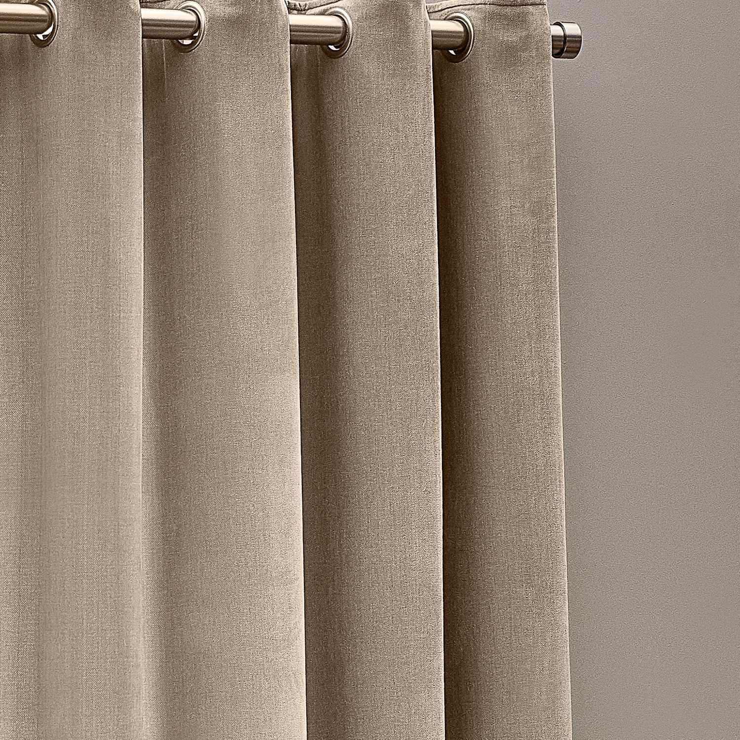 Yard Chenille Velvet Eyelet Curtains - W168cm, Drop 137cm - Natural - Available at M&S