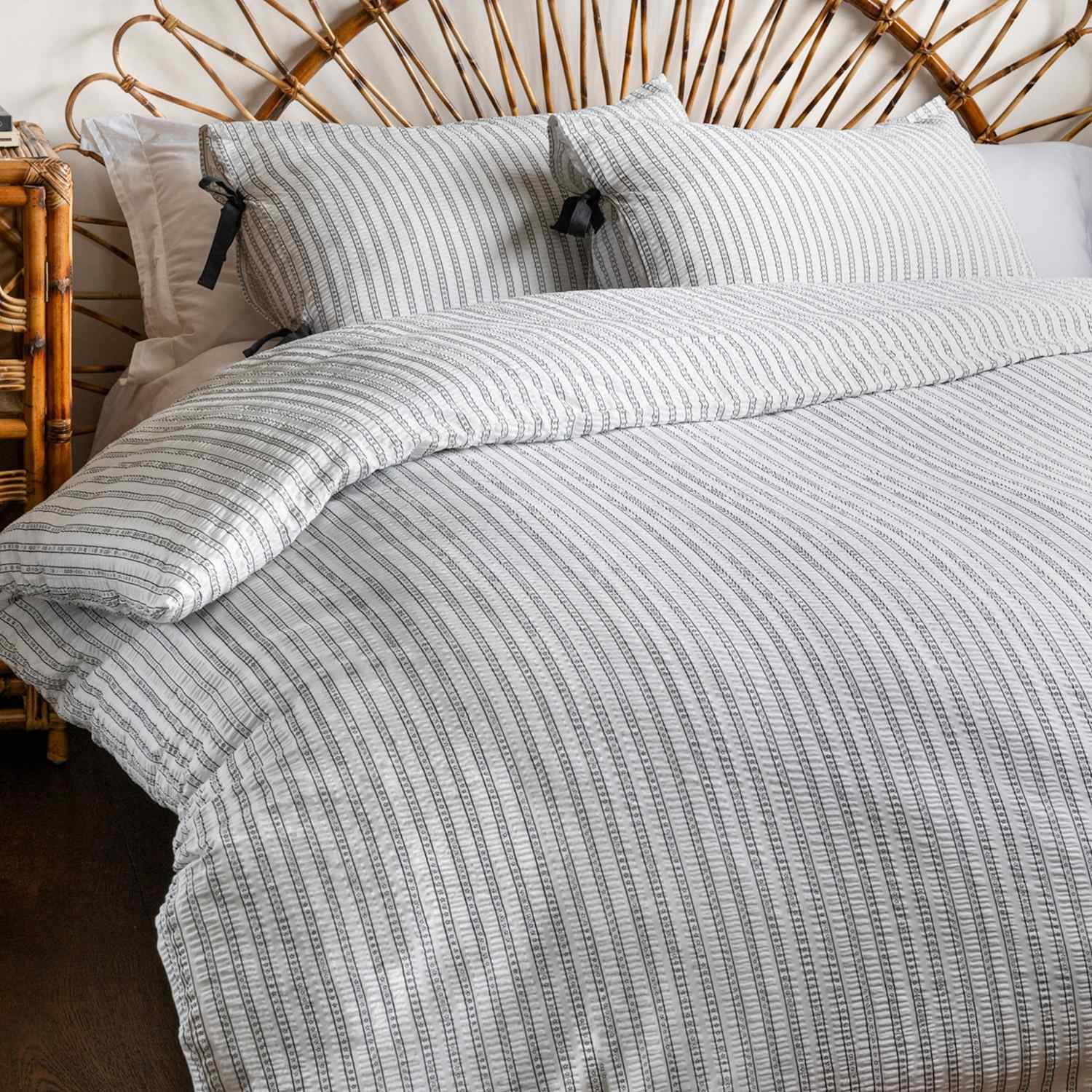 Rockett St George Pure Cotton Star Struck Stripe Duvet Set - Single (3 ft) - White Mix - Available at M&S