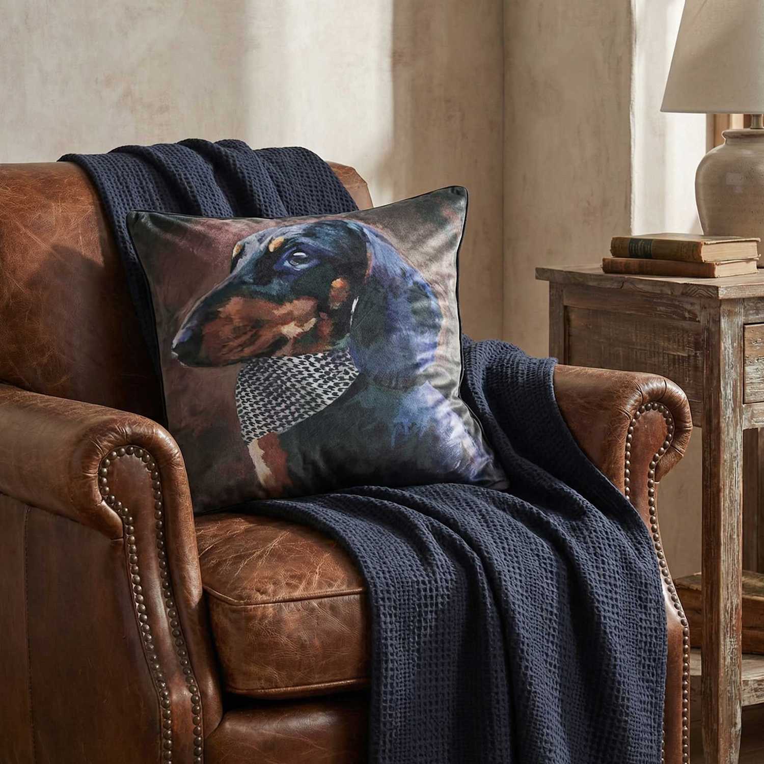 Mm Linen Houndstooth Cushion - Multi - Available at M&S