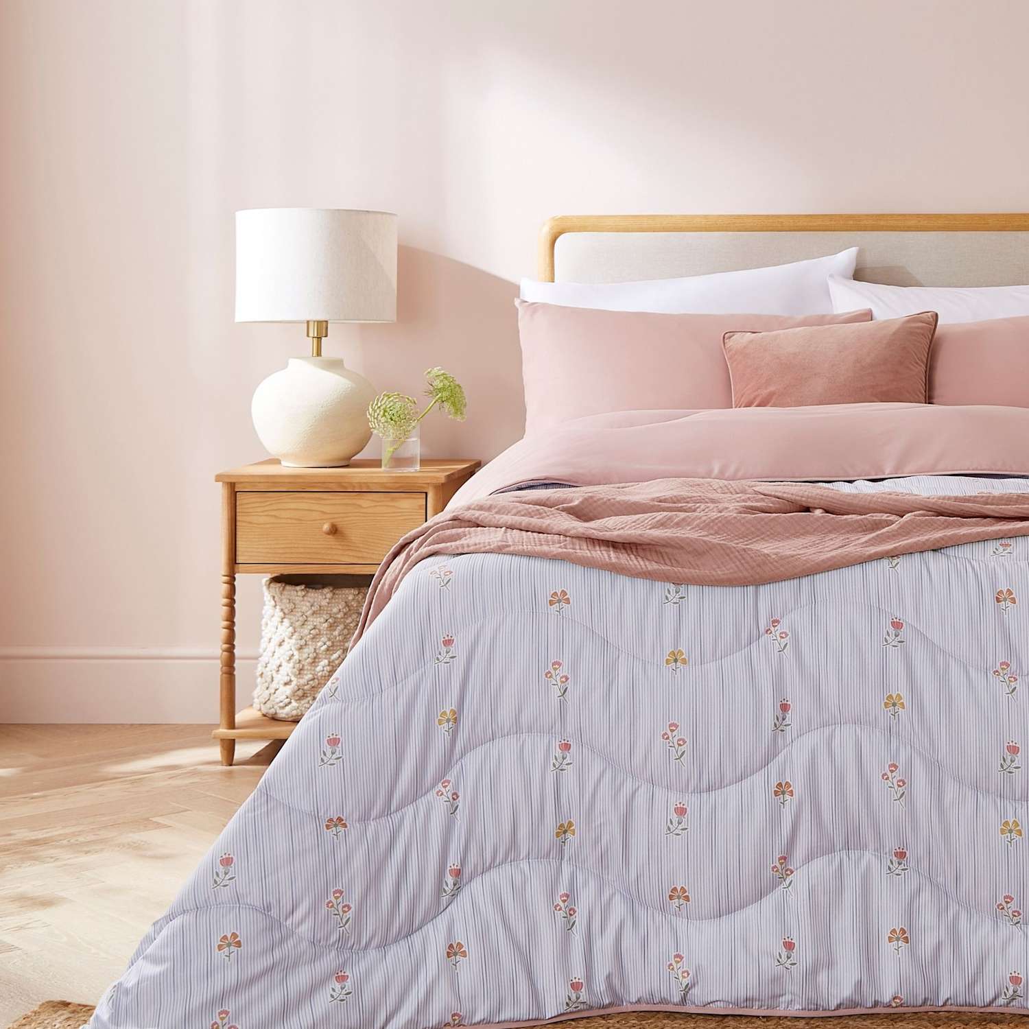 Nightlark Vintage Stripes Coverless Duvet & Pillowcase - Single (3 ft) - White Mix - Available at M&S