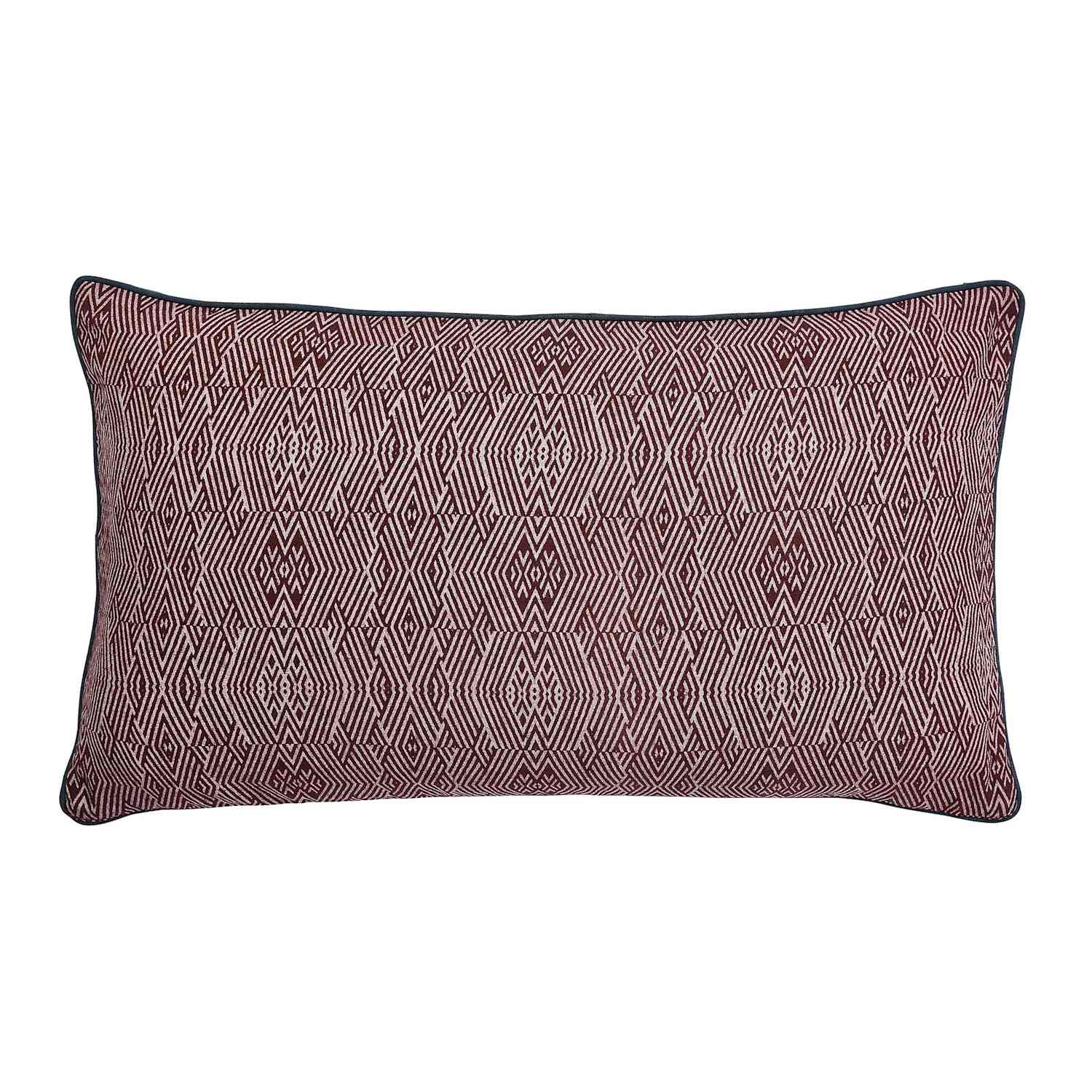 Bedeck Of Belfast Katara/Umma Pure Cotton Geometric Cushion - Burgundy - Available at M&S