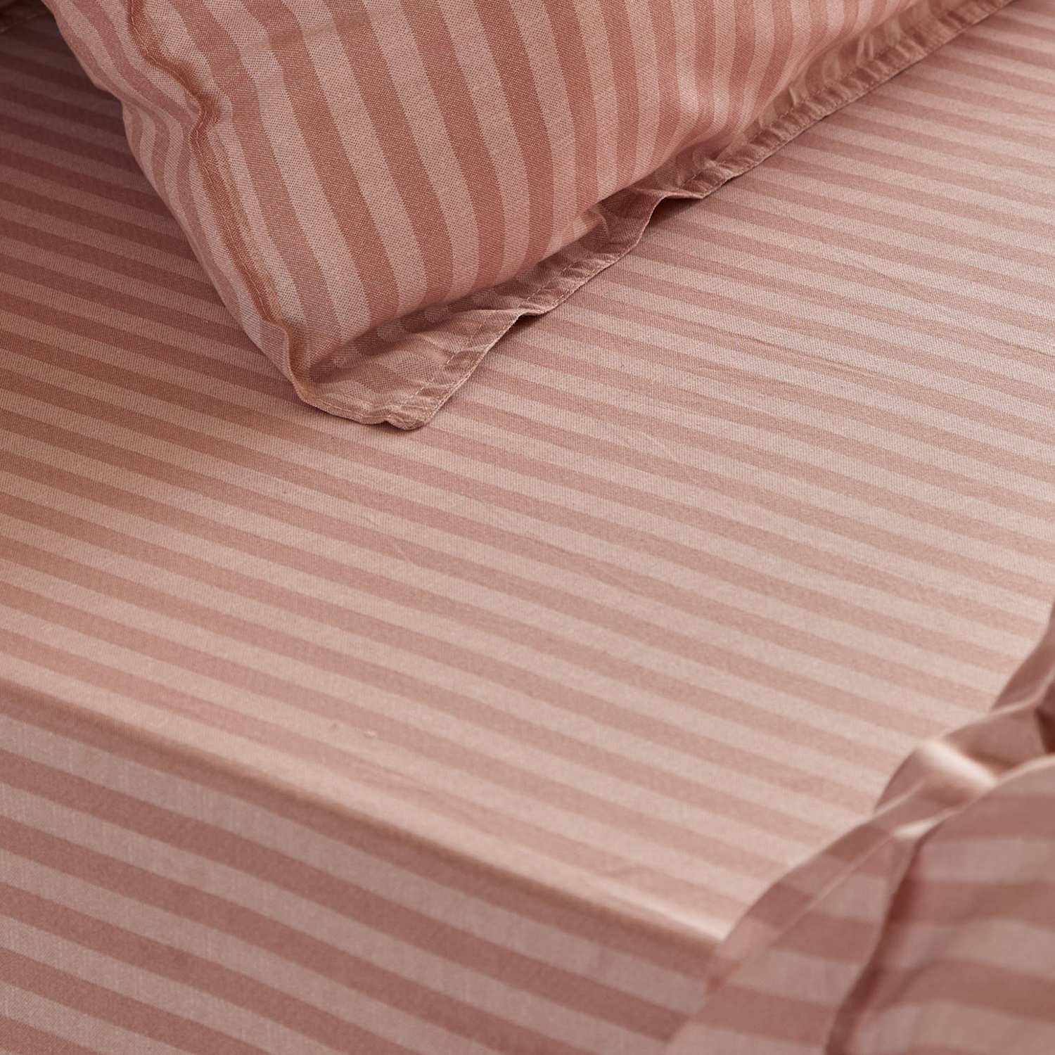 Yard Pure Cotton Marlow Striped Fitted Sheet - Super King Size (6 ft) - Brown Mix - Available at M&S