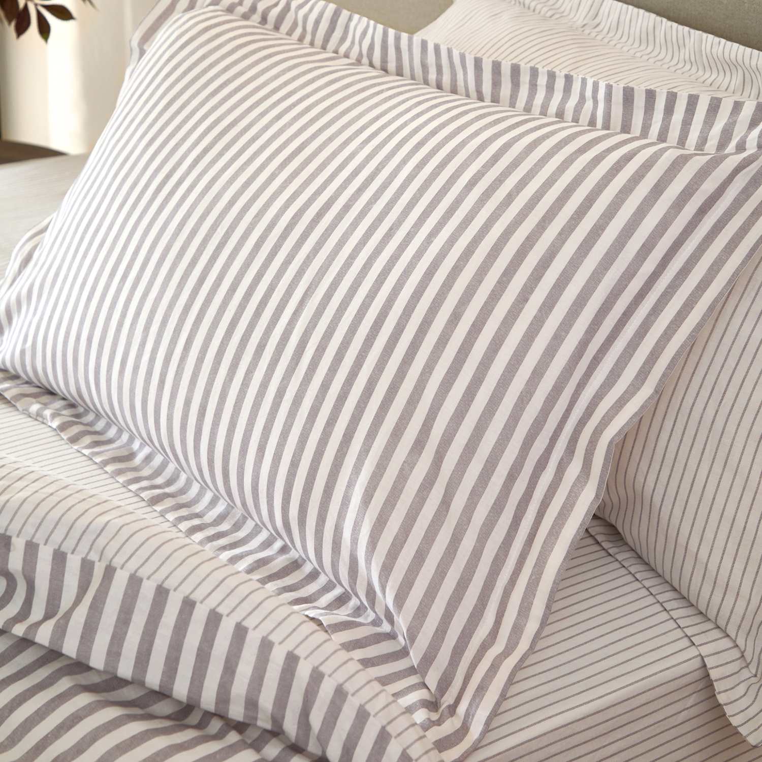Yard 2 Pack Pure Cotton Hebden Stripe Pillowcases - Purple Mix - Available at M&S