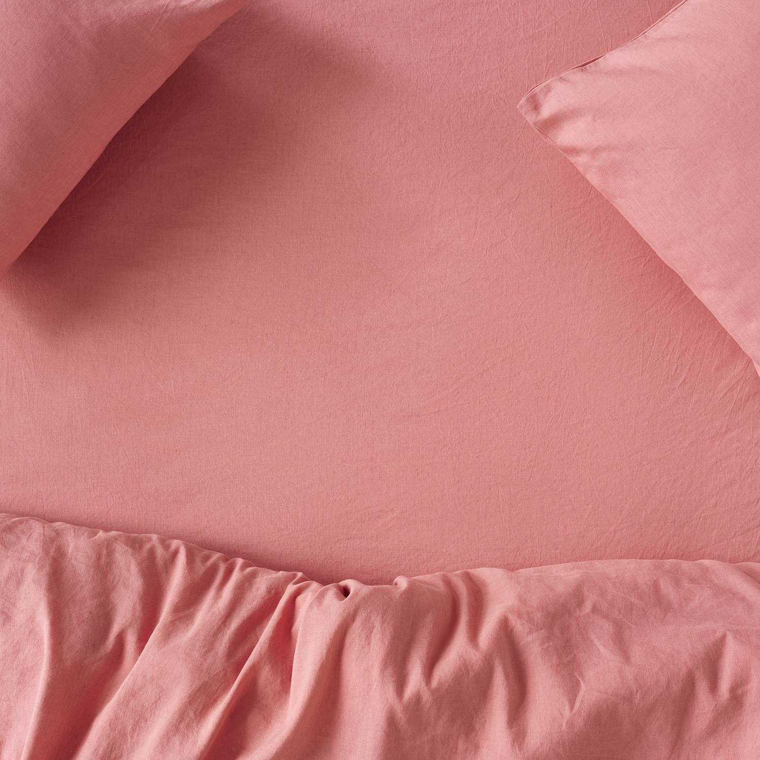 Piglet In Bed Linen Rich Plain Fitted Sheet - Double (4 ft 6) - Pink - Available at M&S
