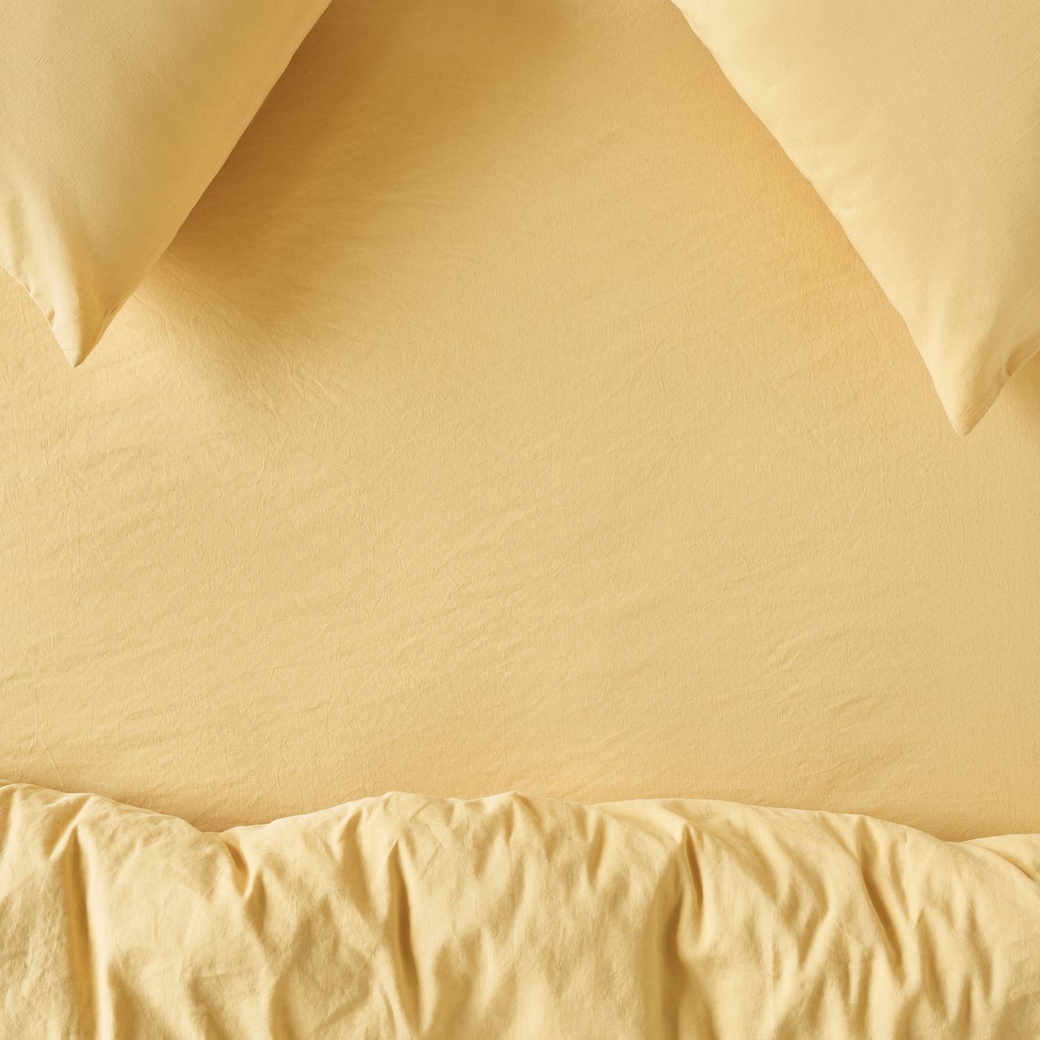 Piglet In Bed Linen Rich Plain Fitted Sheet - King Size (5 ft) - Yellow - Available at M&S