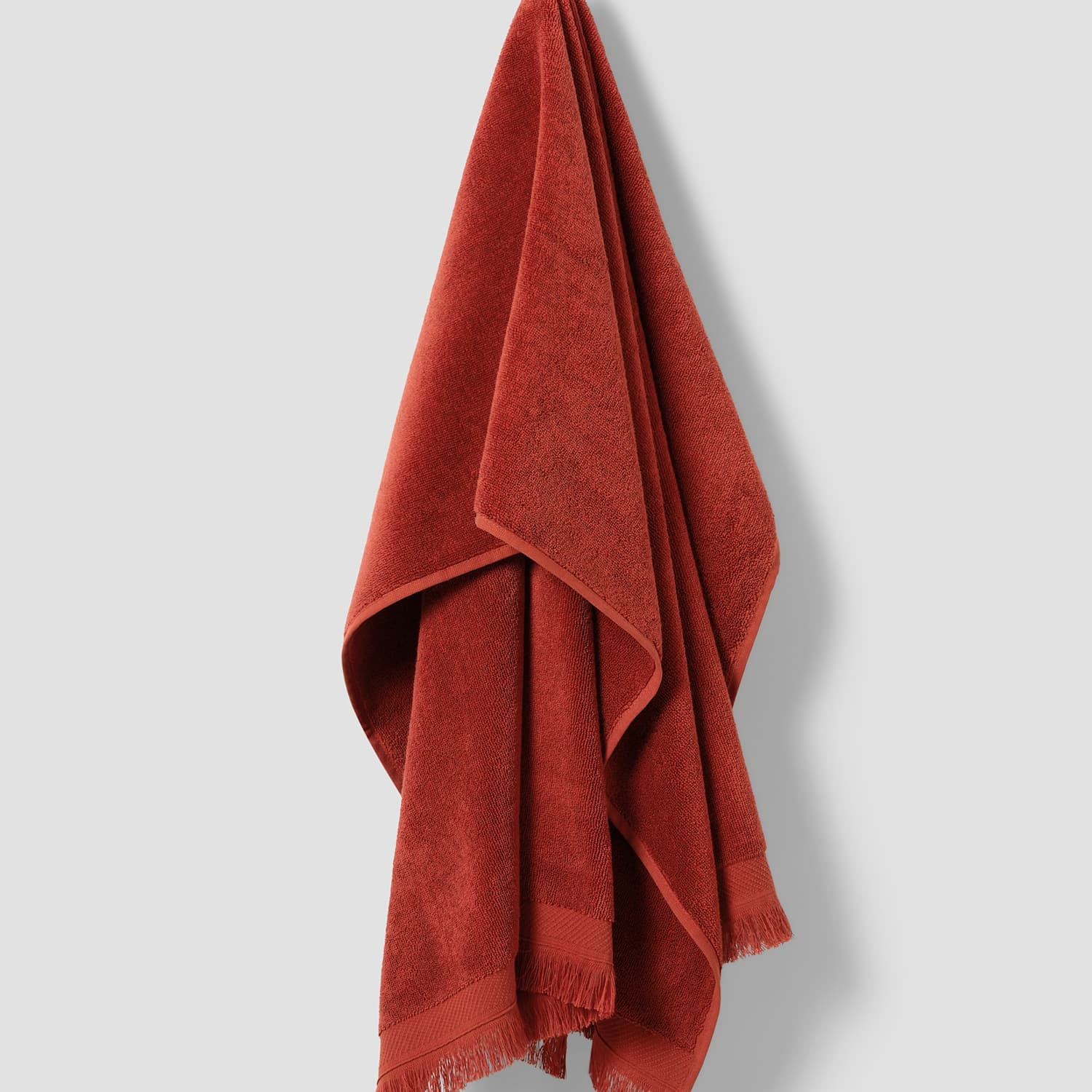Piglet In Bed Pure Cotton Fringed Towel - Bath Towel - Dark Red - Available at M&S
