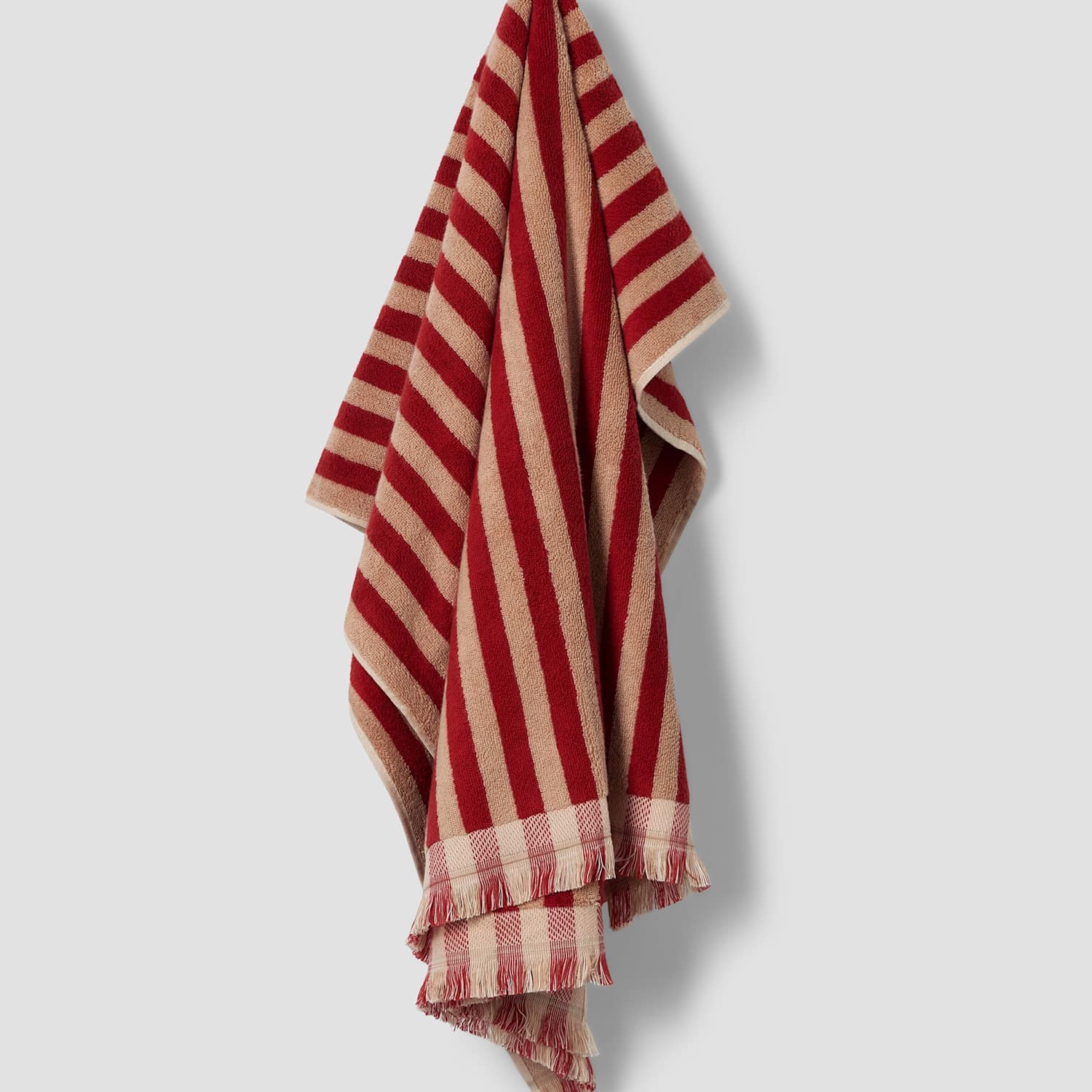Piglet In Bed Pure Cotton Striped Towel - Bath Towel - Red Mix - Available at M&S