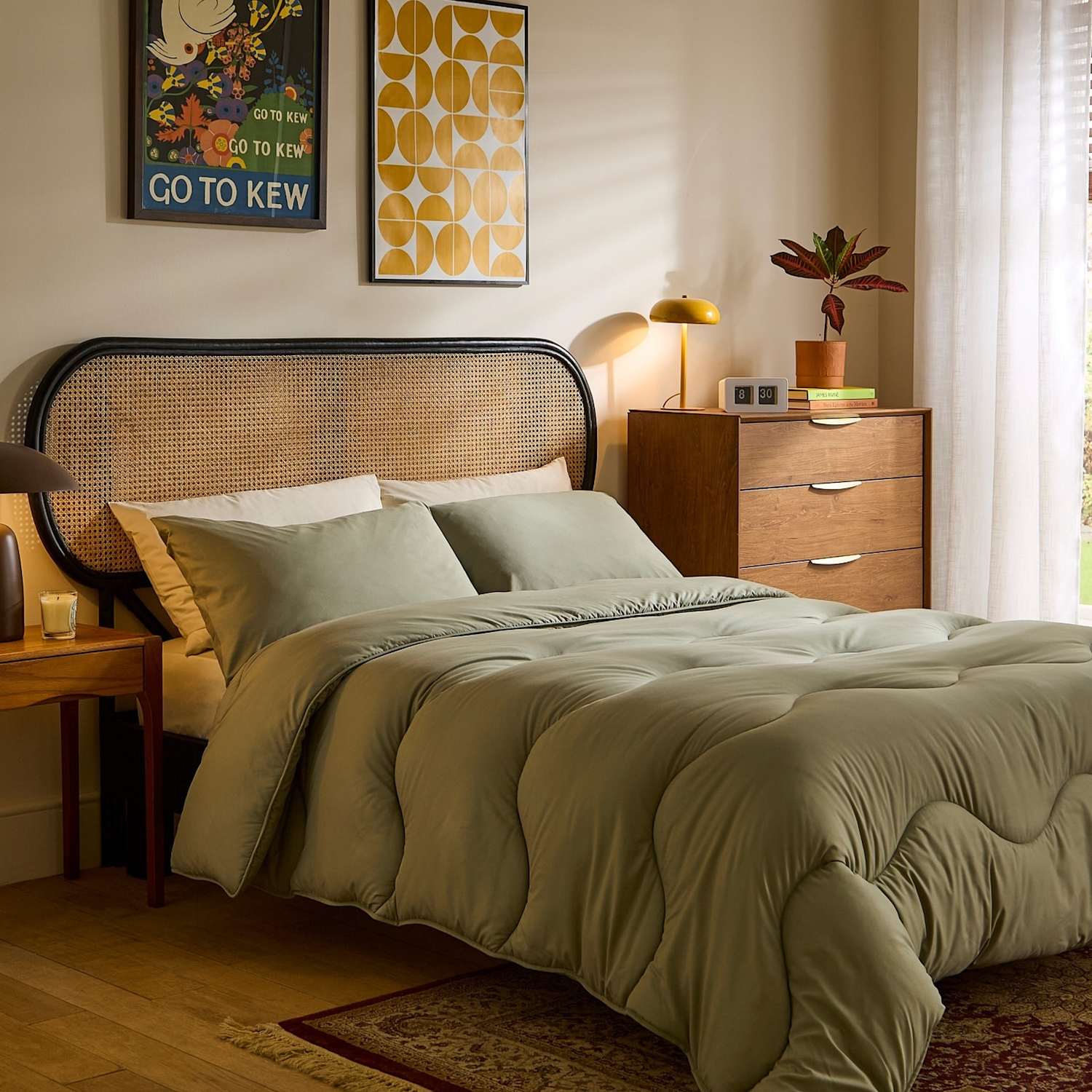 Nightlark 4.5 Tog Coverless Duvet and Pillowcase - Single (3 ft) - Olive - Available at M&S