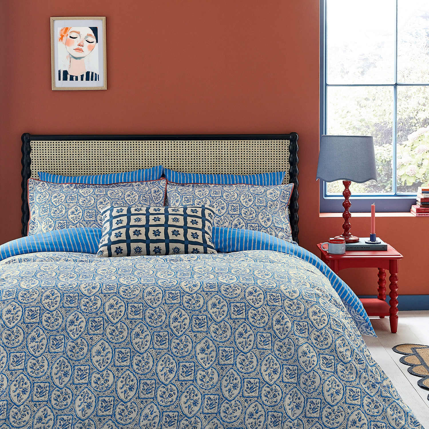 Land & Shore Pure Cotton Portrait Bedding Set - Single (3 ft) - Blue Mix - Available at M&S