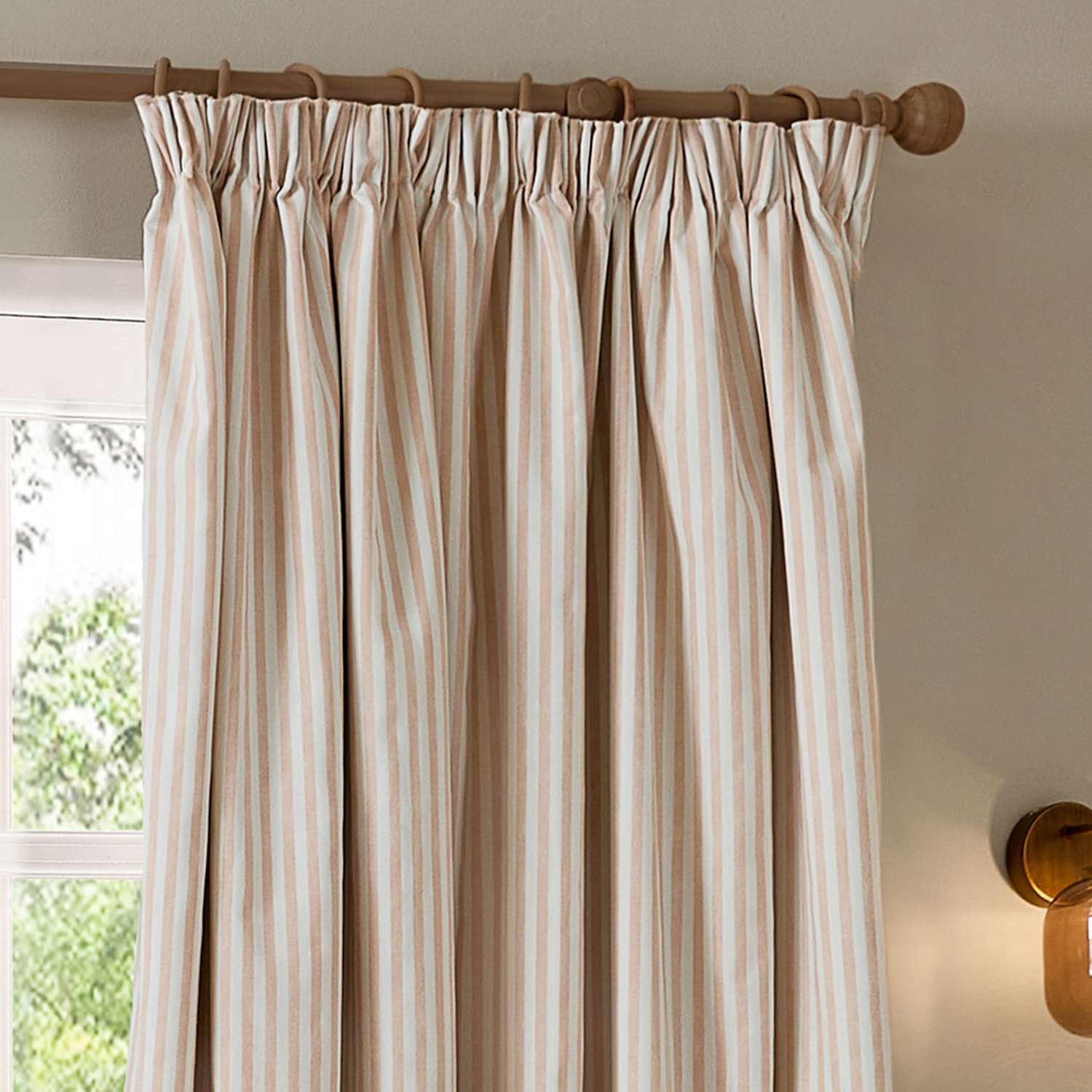 Yard Hebden Striped Pencil Pleat Curtains - W168cm, Drop 183cm - Pink Mix - Available at M&S