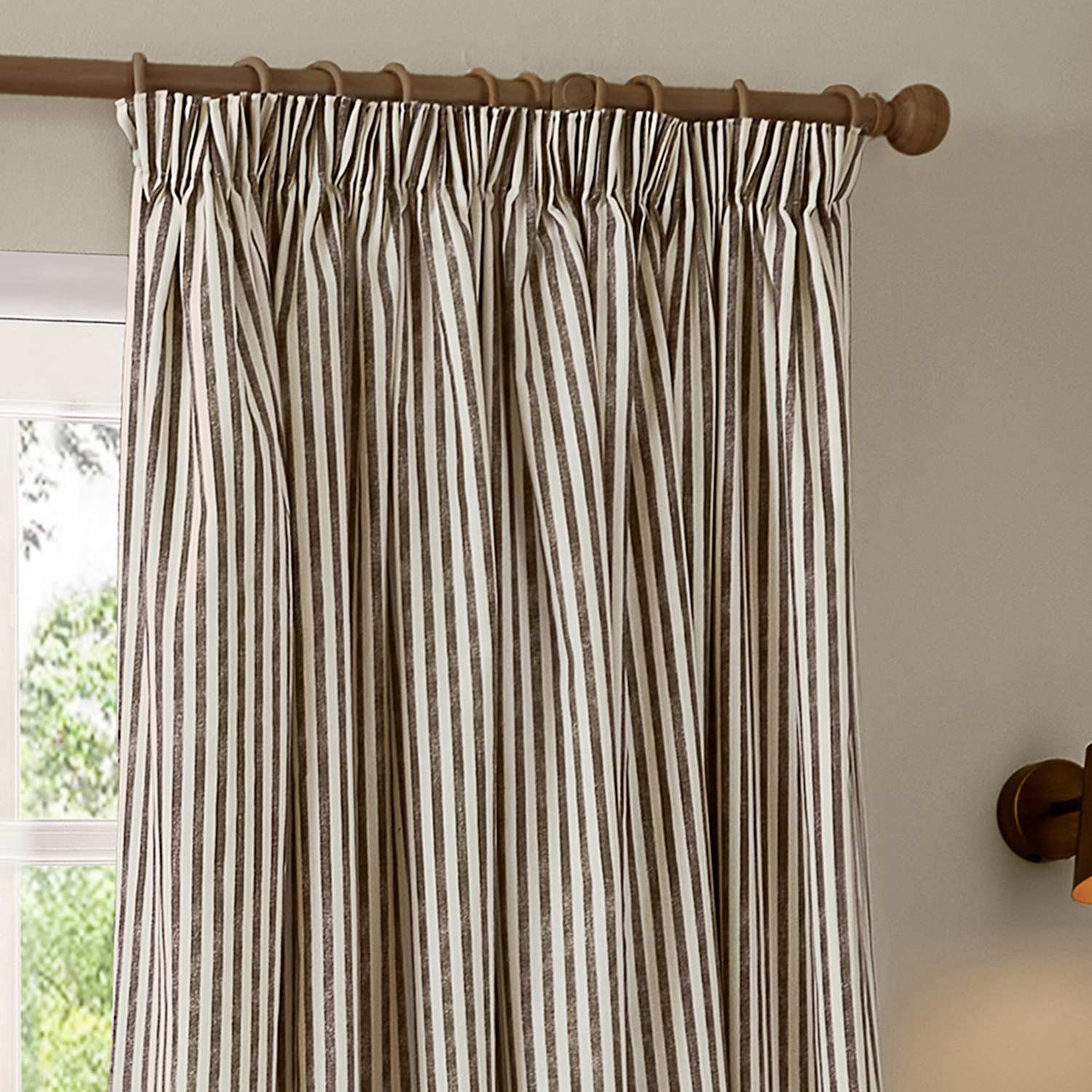 Yard Hebden Striped Pencil Pleat Curtains - W168cm, Drop 229cm - Brown Mix - Available at M&S
