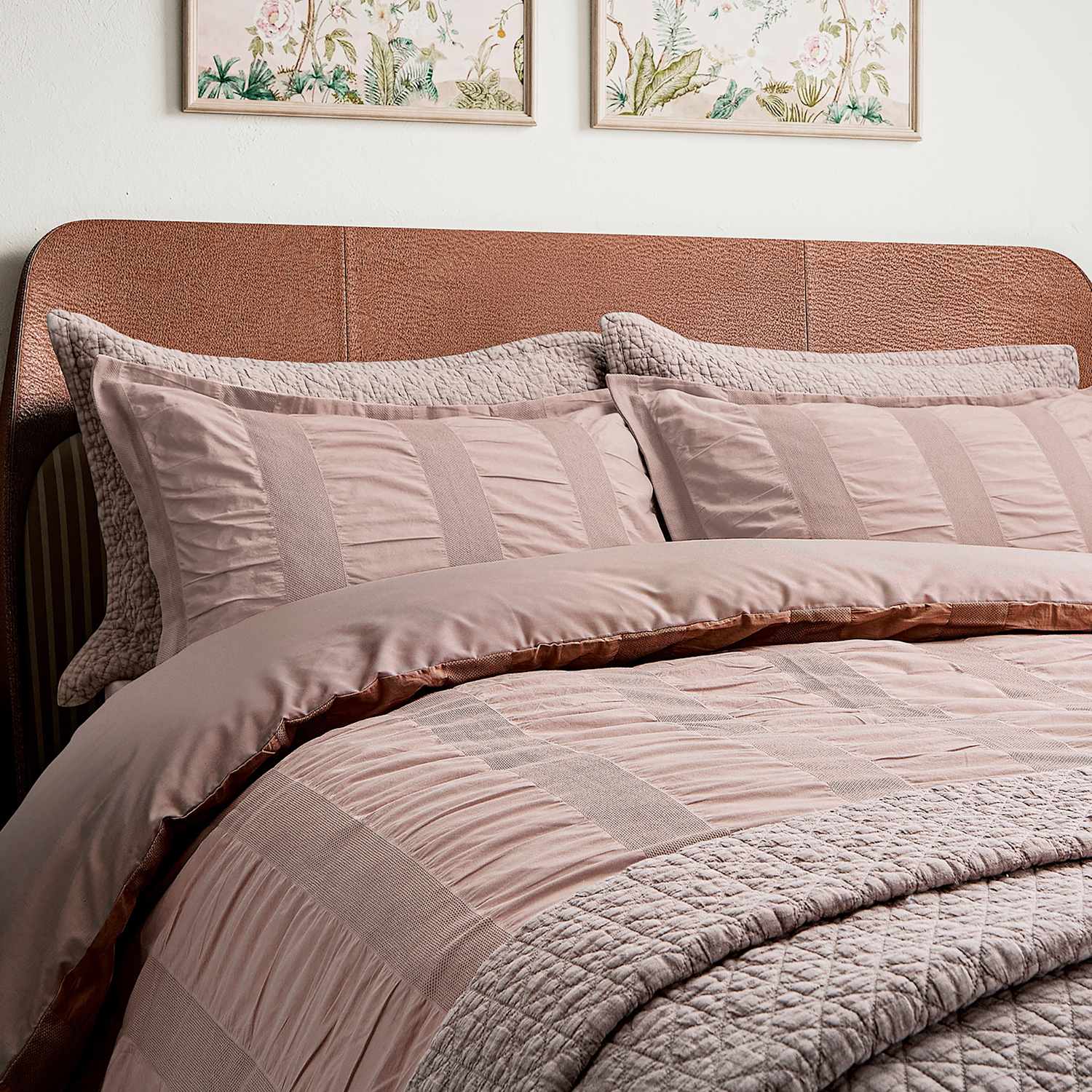 Bedeck Of Belfast 2 Pack Pure Cotton Stonewashed Pillowcases - Pink - Available at M&S