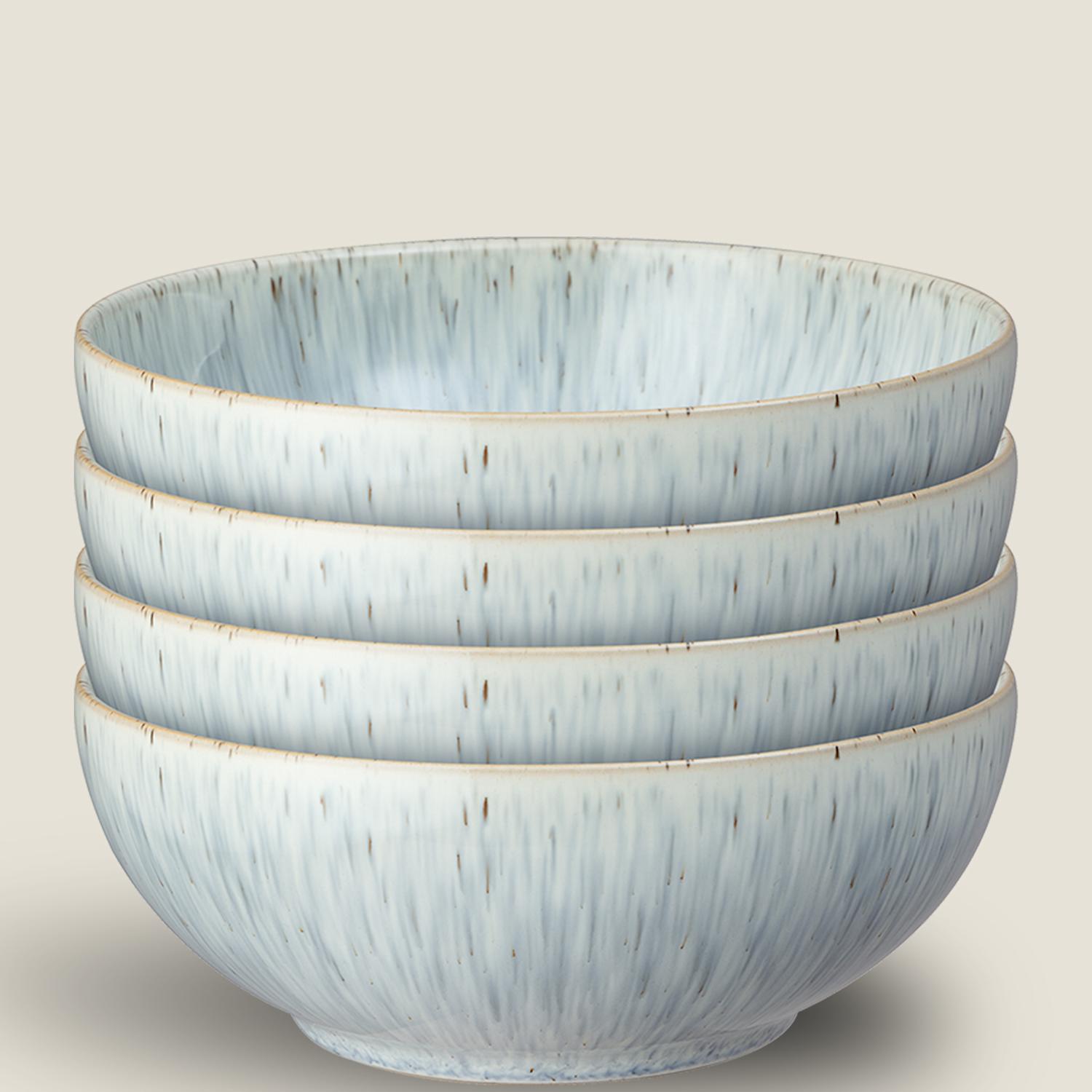 Denby Men's Set of 4 Halo Speckle Cereal Bowls - Blue Mix - Available at M&S