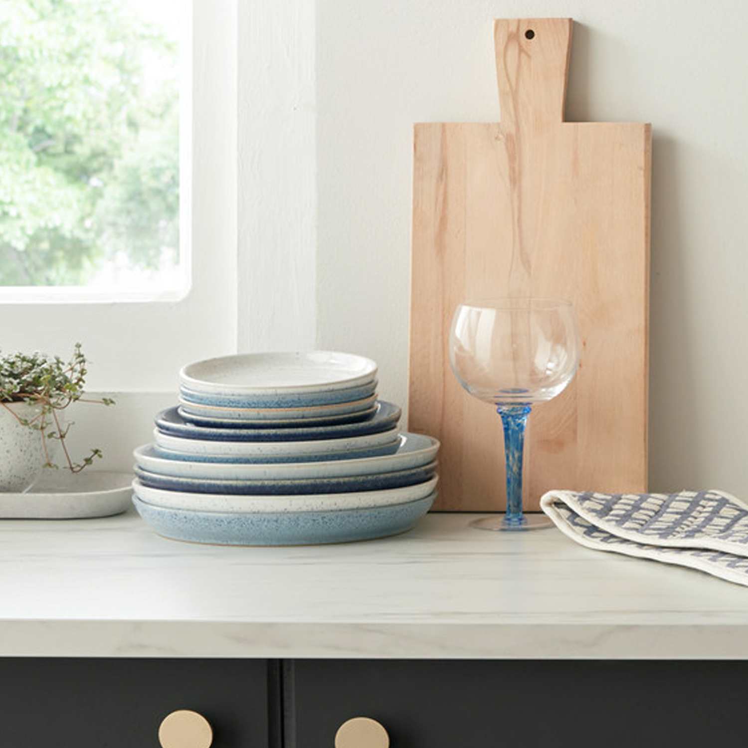 Denby Men's Set of 4 Studio Blue Dinner Plates - Blue Mix - Available at M&S