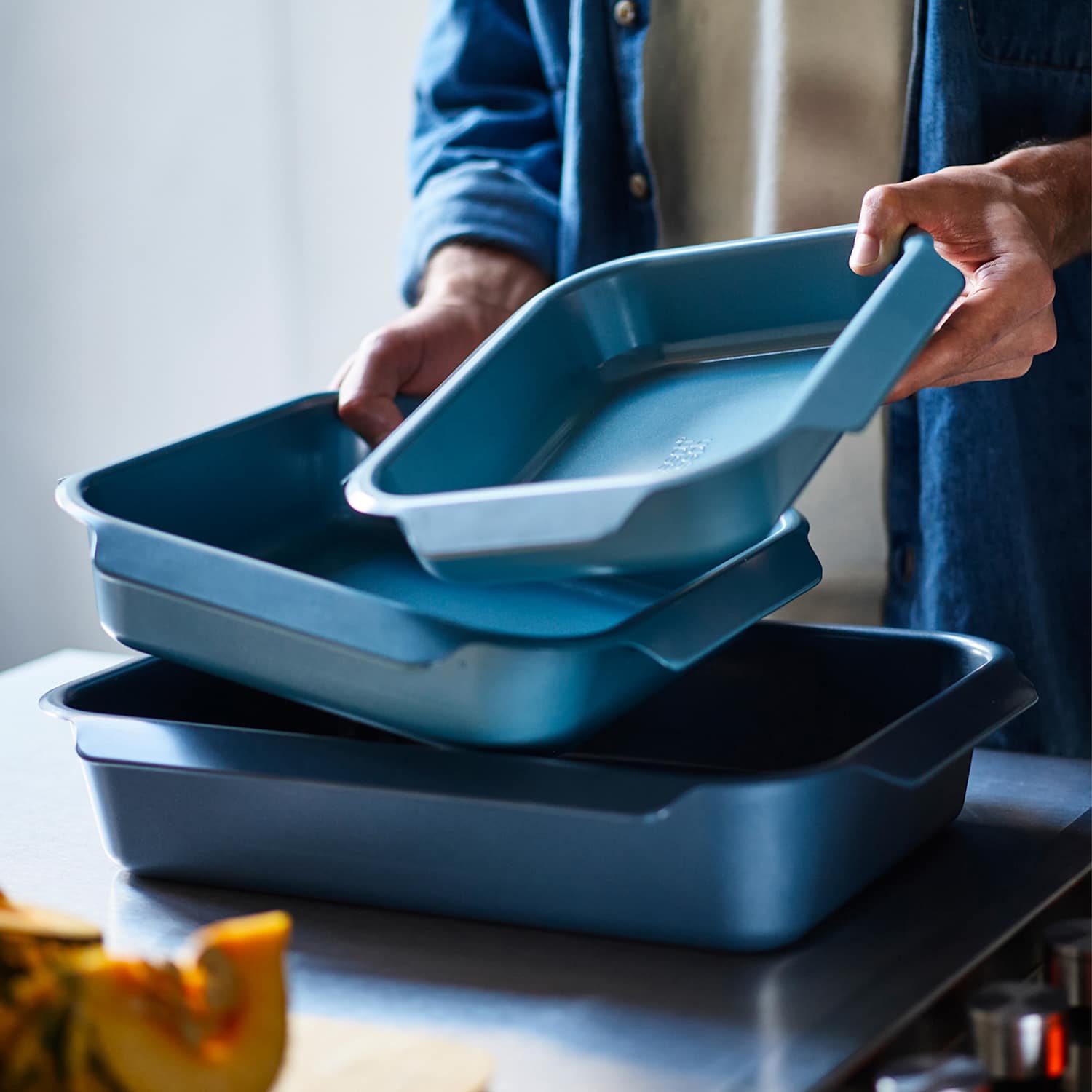 Joseph Joseph Men's 3 Piece Nest Roasting Trays - Blue - Available at M&S