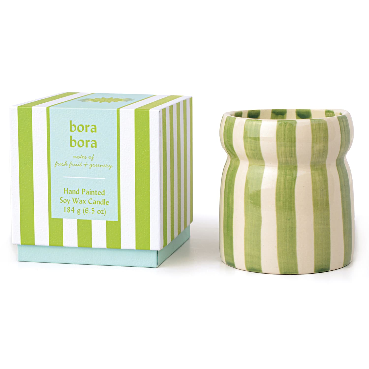 Paddywax Women's Cabana Bora Bora Striped Ceramic Boxed Candle 184g - Available at M&S