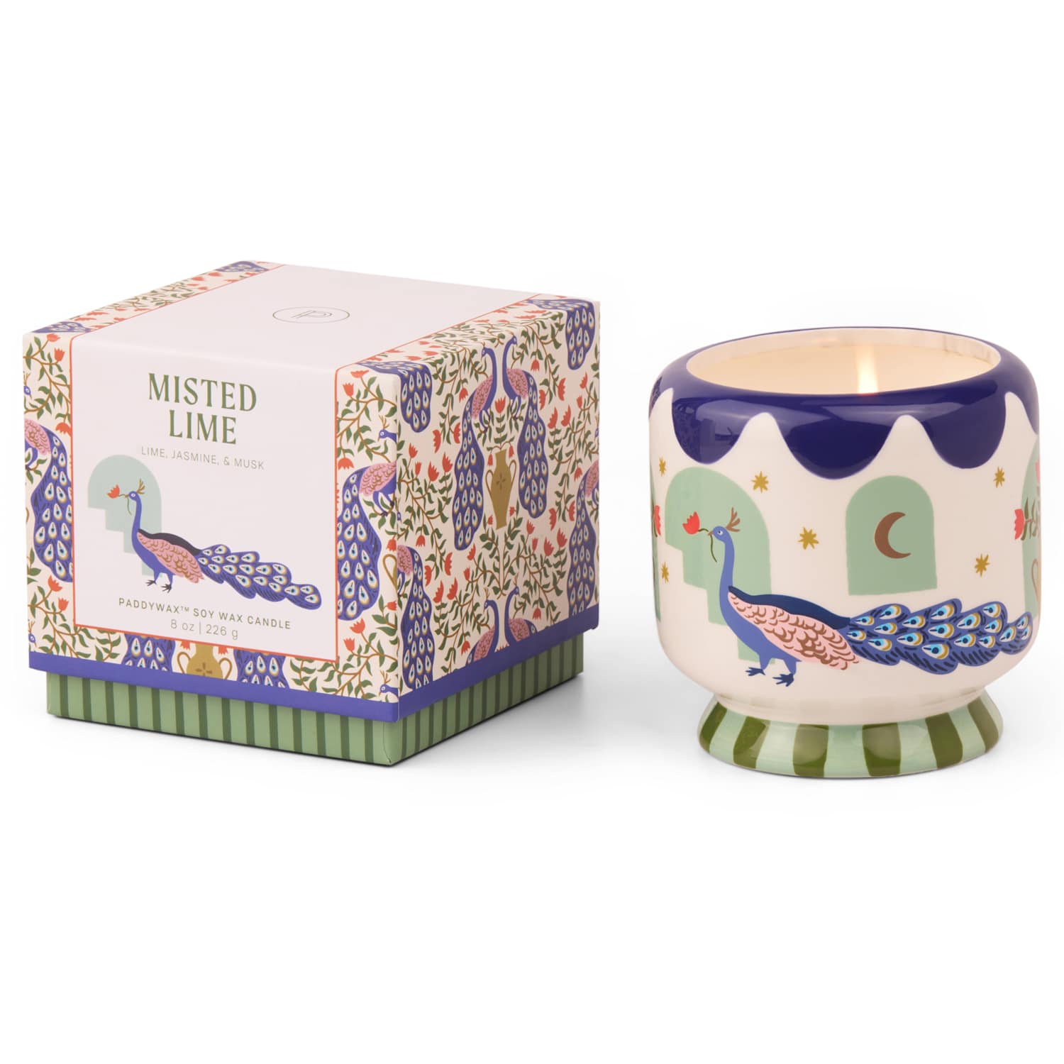 Paddywax Women's A Dopo Peacock Misted Lime Ceramic Candle 226g - Available at M&S