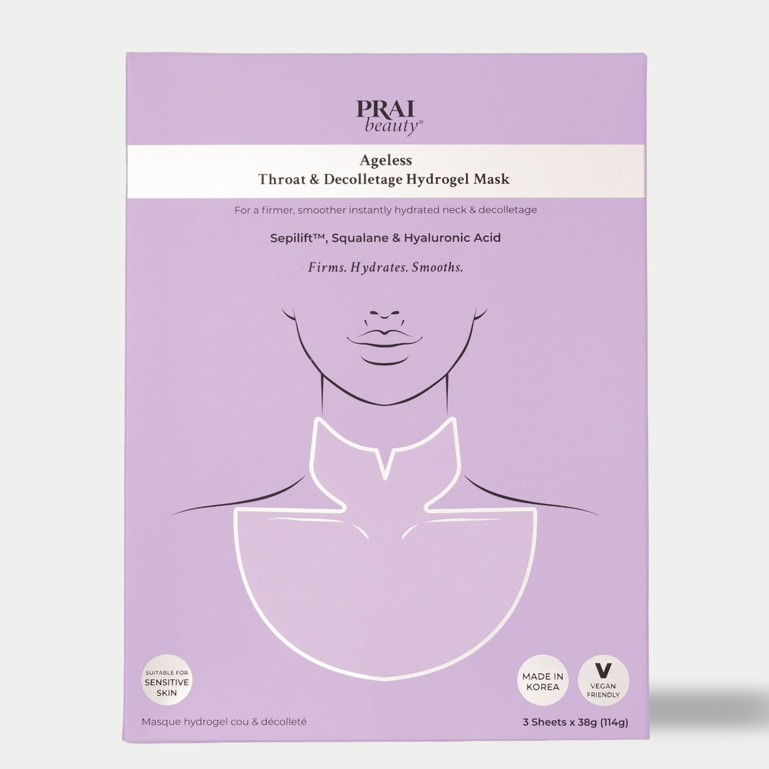 Prai Women's Ageless Throat & Decolletage Hydrogel Mask (3-Pack) - Available at M&S