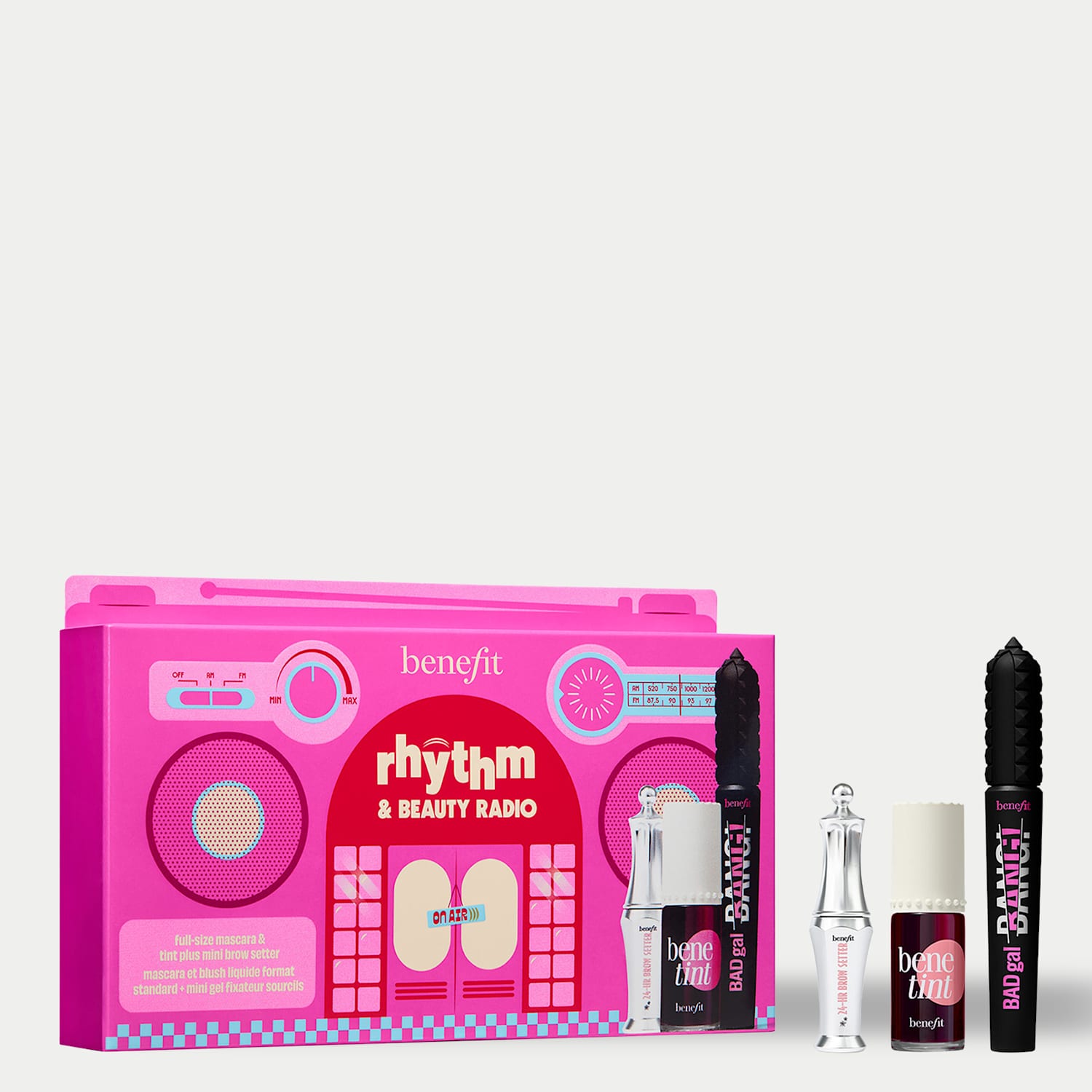 Benefit Rhythm & Beauty Radio, Mascara, Brow & Lip Tint Trio Gift Set - Available at M&S