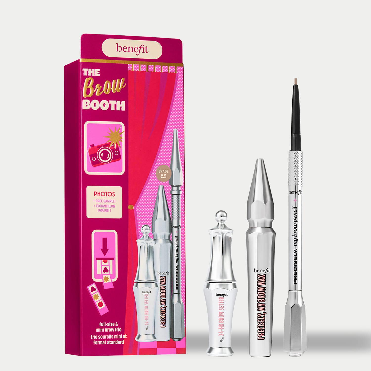 Benefit The Brow Booth Brow Pencil, Wax & Eyebrow Gel Trio - Worth £67.85 - Light Brown - Available at M&S