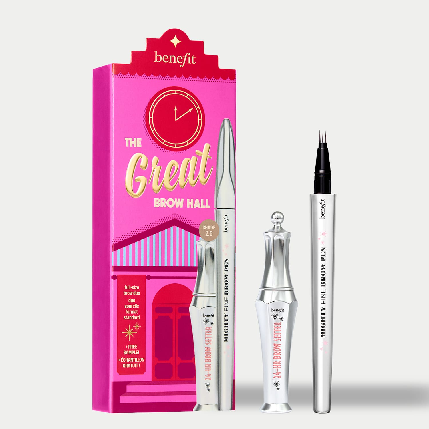 Benefit The Great Brow Hall, Eyebrow Pen & 24Hr Brow Setter Duo Gift Set - Light Brown - Available at M&S