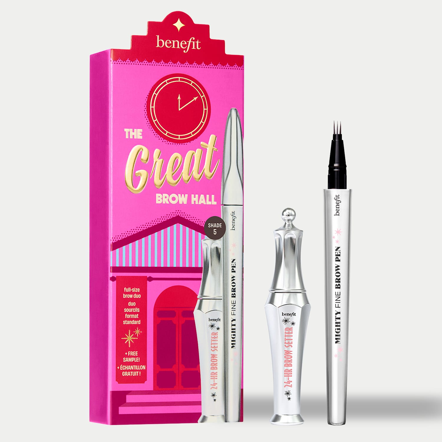 Benefit The Great Brow Hall, Eyebrow Pen & 24Hr Brow Setter Duo Gift Set - Dark Chocolate - Available at M&S