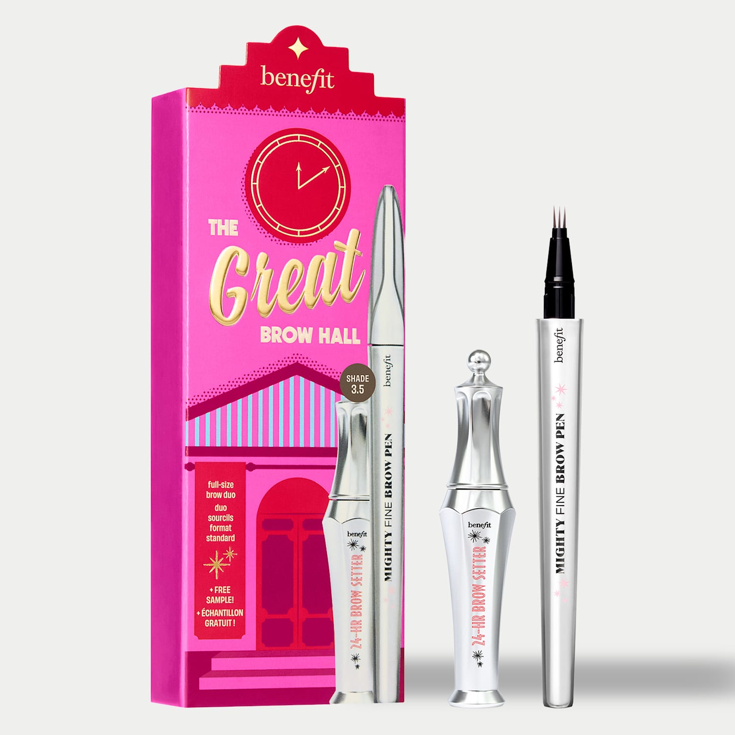 Benefit The Great Brow Hall, Eyebrow Pen & 24Hr Brow Setter Duo Gift Set - Rich Brown - Available at M&S