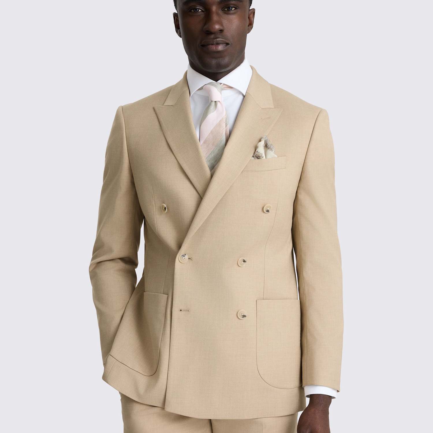 Moss Men's Tailored Fit Double Breasted Suit Jacket - 42 - Camel - Available at M&S