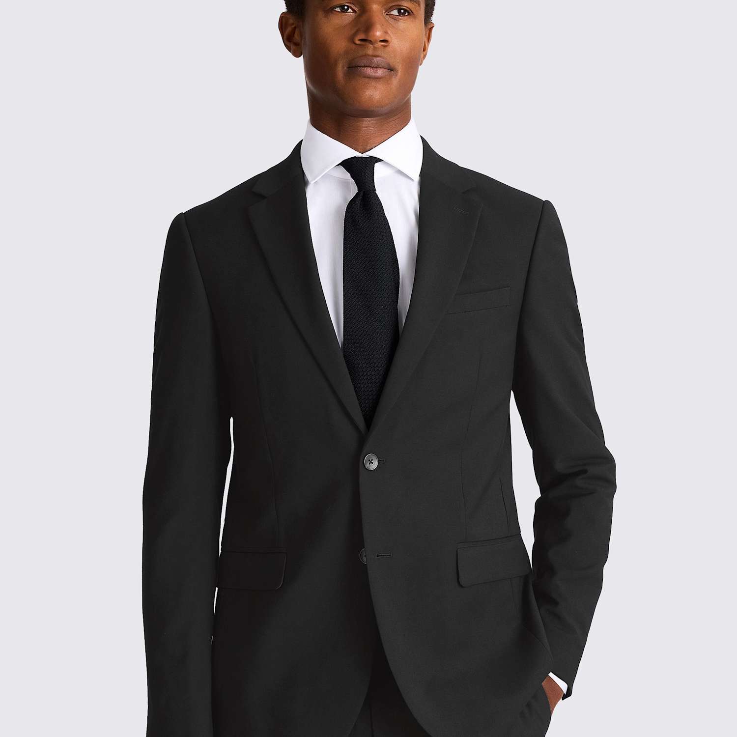Moss Men's Slim Fit Stretch Suit Jacket - 46 - Black - Available at M&S