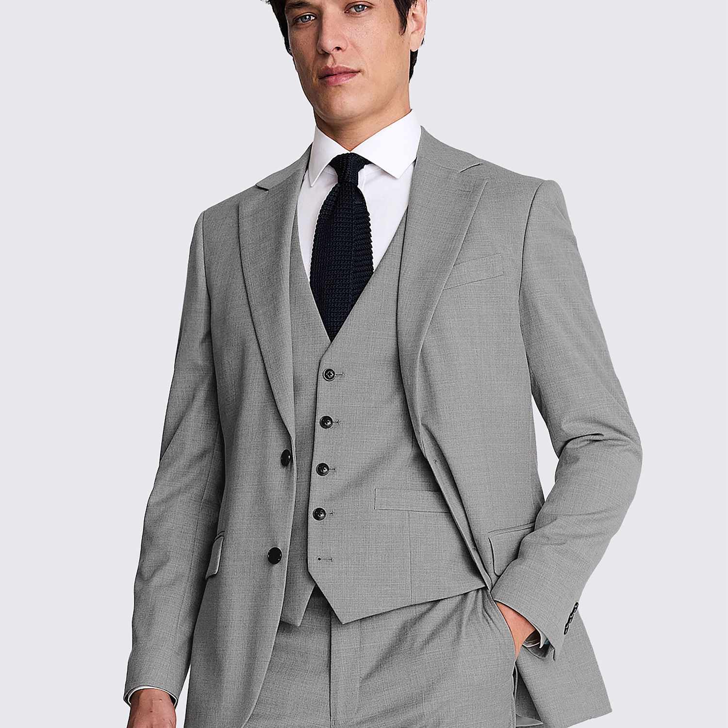 Moss Men's Tailored Fit Stretch Suit Jacket - 40 - Grey - Available at M&S