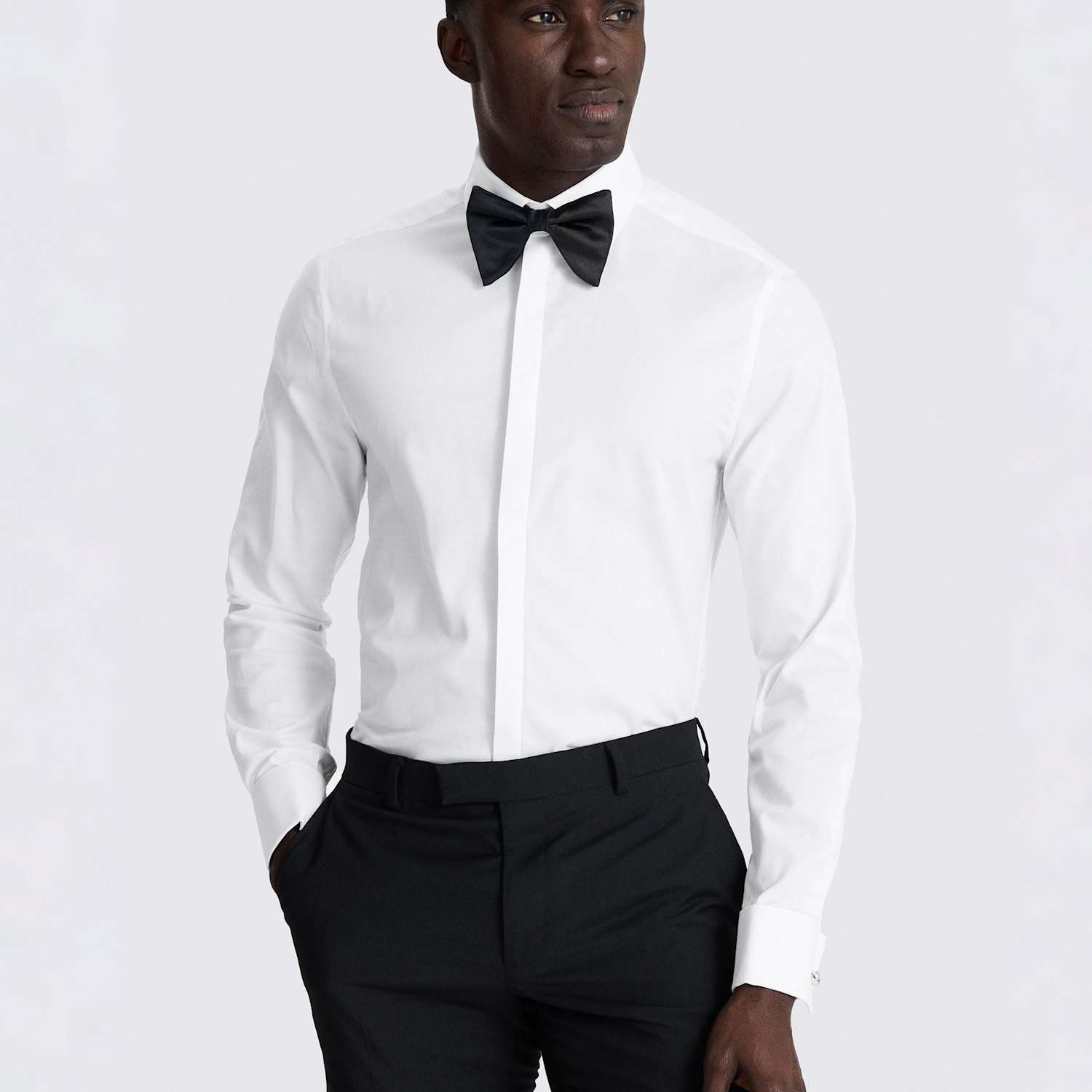 Moss Men's Slim Fit Cotton Rich Dress Shirt - 15 - White - Available at M&S