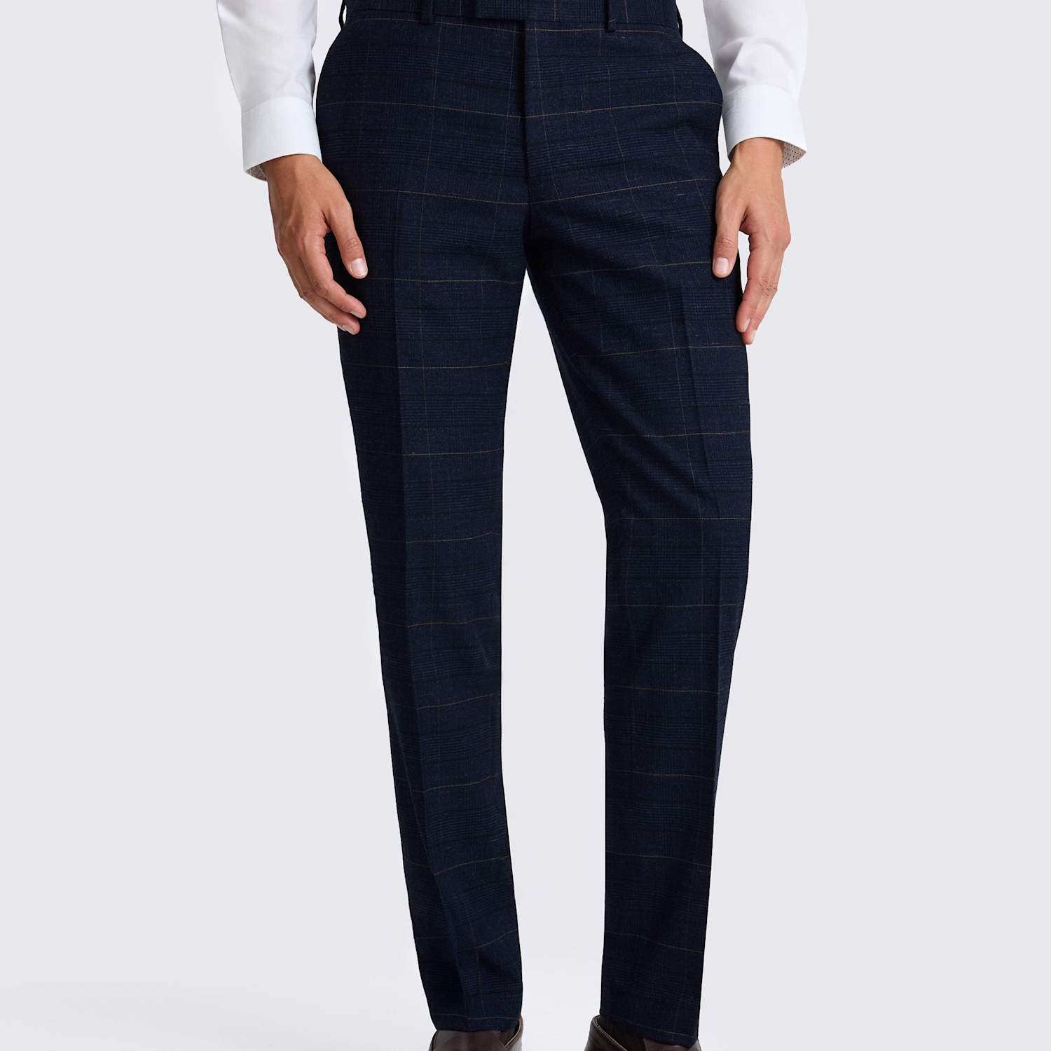Moss Men's Slim Fit Check Suit Trousers - 30 - Navy Mix - Available at M&S