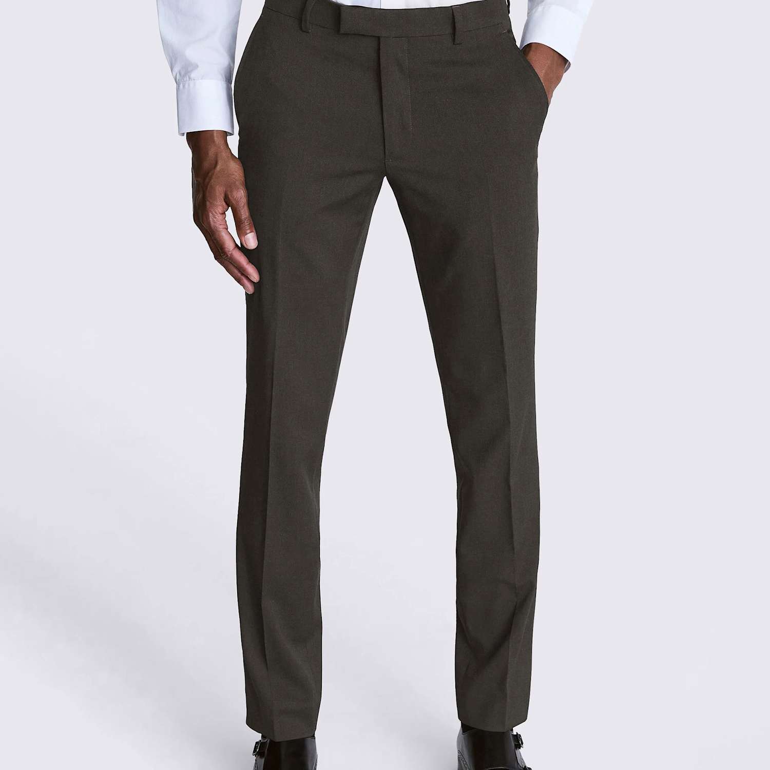 Moss Men's Slim Fit Stretch Suit Trousers - 38 - Charcoal - Available at M&S
