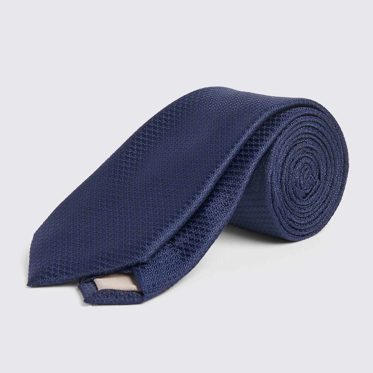 Moss Men's Textured Tie - Navy - Available at M&S