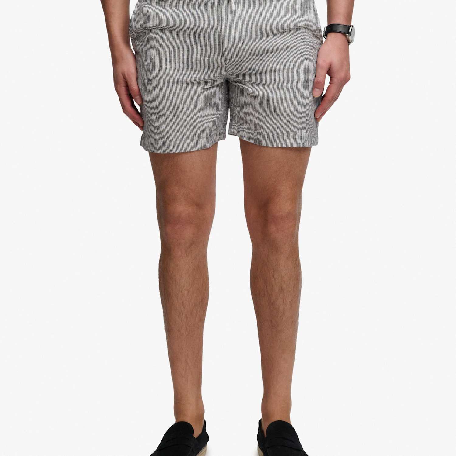 Superdry & Co Men's Pure Linen Striped Lightweight Shorts - S - Blue Mix - Available at M&S
