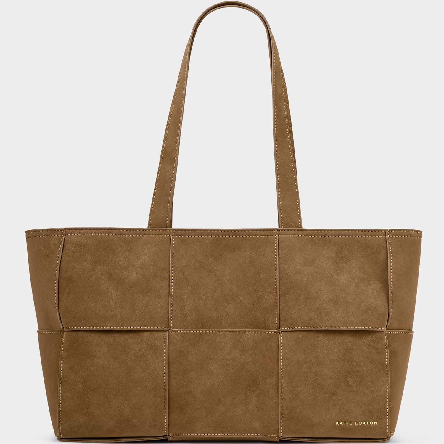 Katie Loxton Women's Faux Suede Woven Panel Tote Bag - Camel - Available at M&S