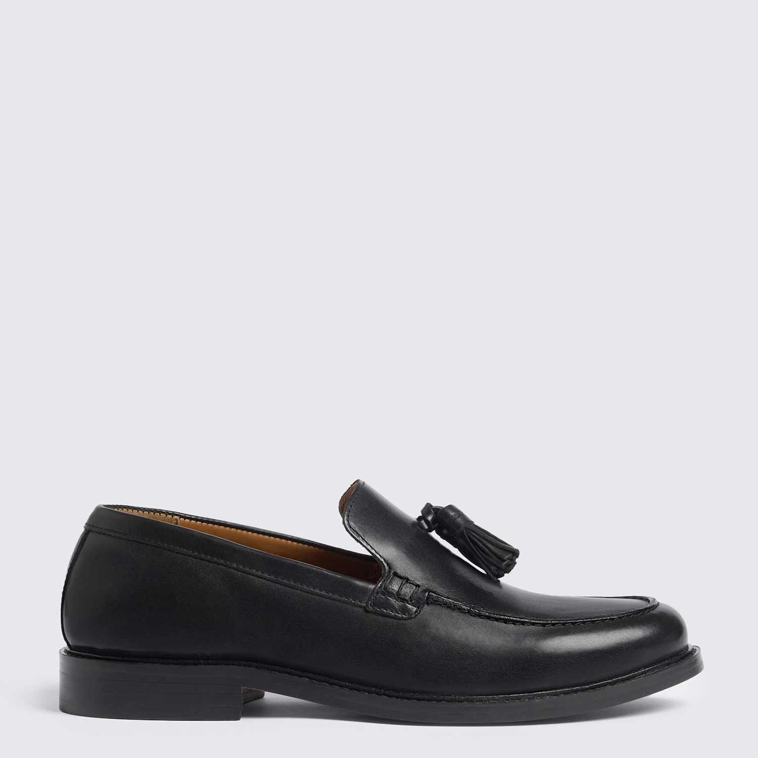 Moss Men's Leather Loafers - 12 - Black - Available at M&S
