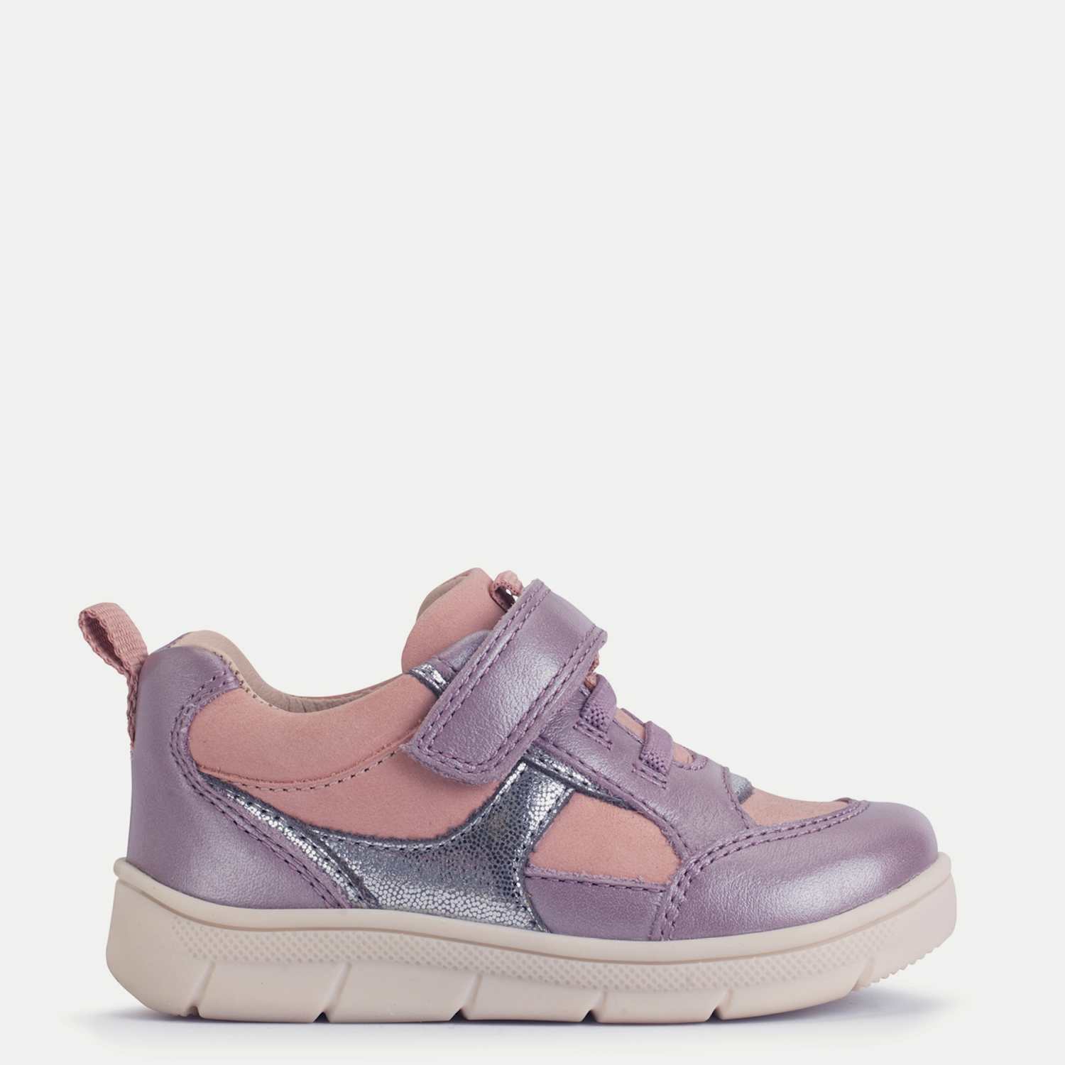 Start-Rite Girls Leather Glitter Riptape Trainers (4 Small-10 ½ Small) - 9½ - Mauve - Available at M&S