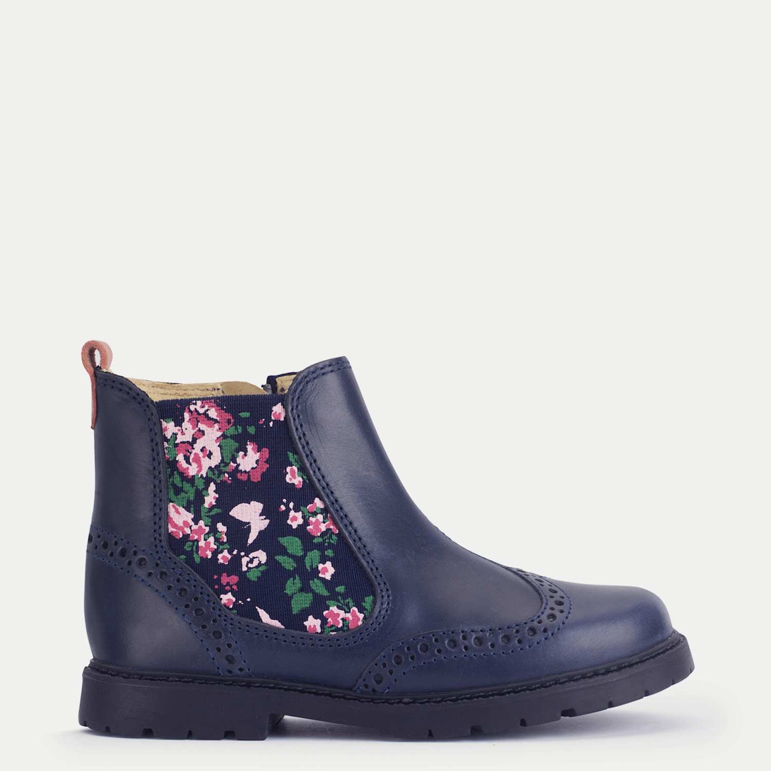 Start-Rite Girls Leather Floral Chelsea Boots (6 Small-4 Large) - 4 - Navy - Available at M&S
