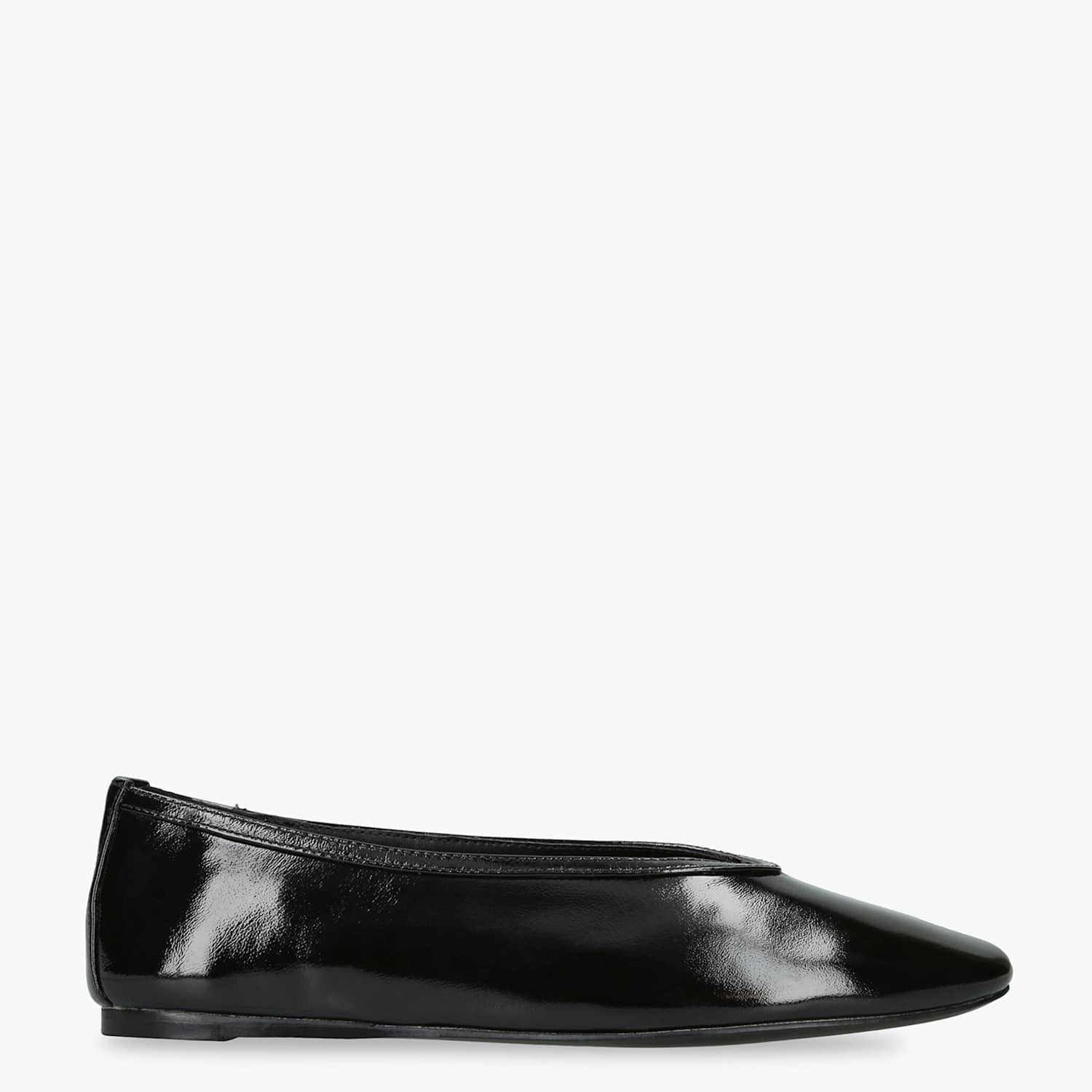 Steve Madden Women's Leather Patent Flat Ballet Pumps - 6 - Black - Available at M&S