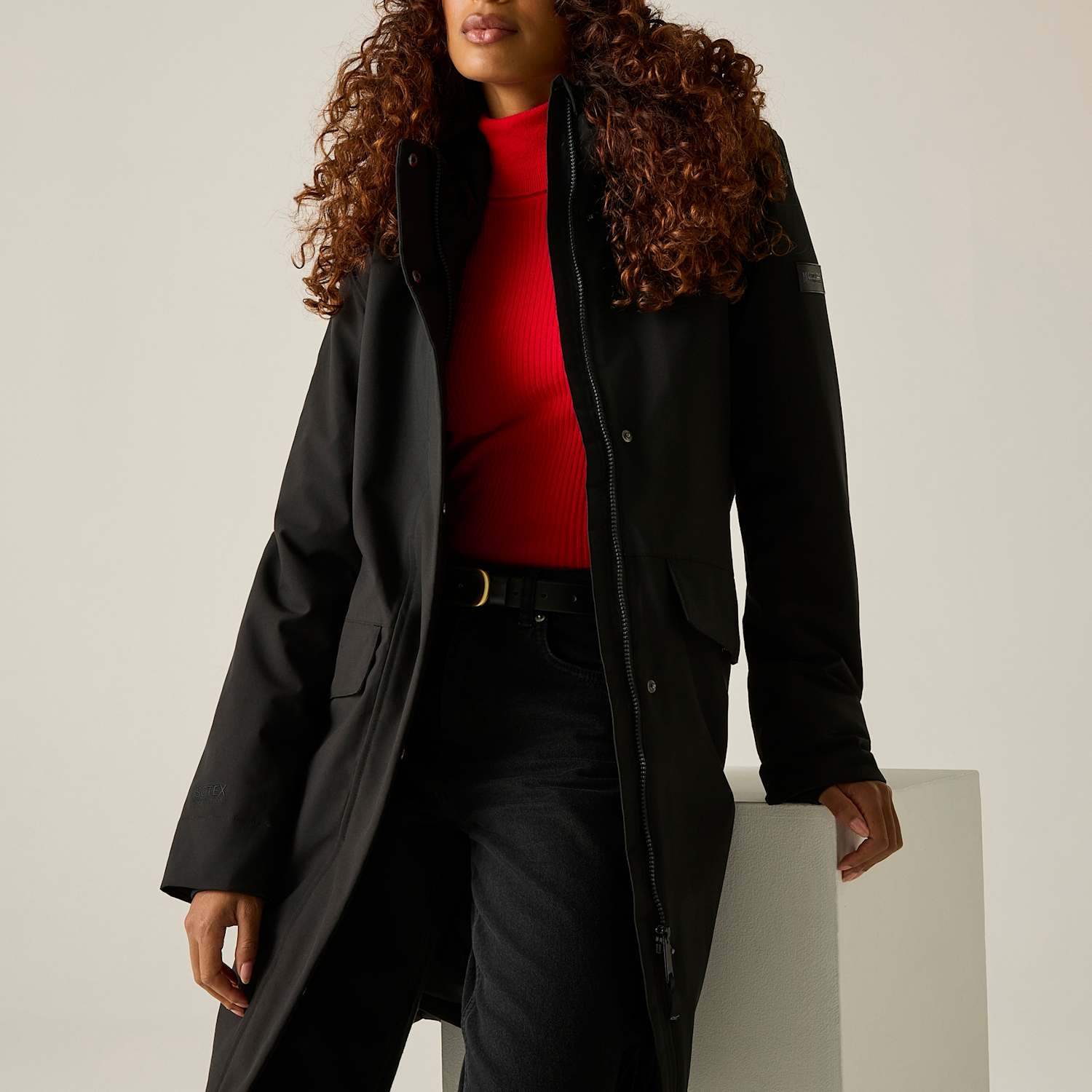 Regatta Women's Ramona Hooded Padded Longline Raincoat - 18 - Black - Available at M&S