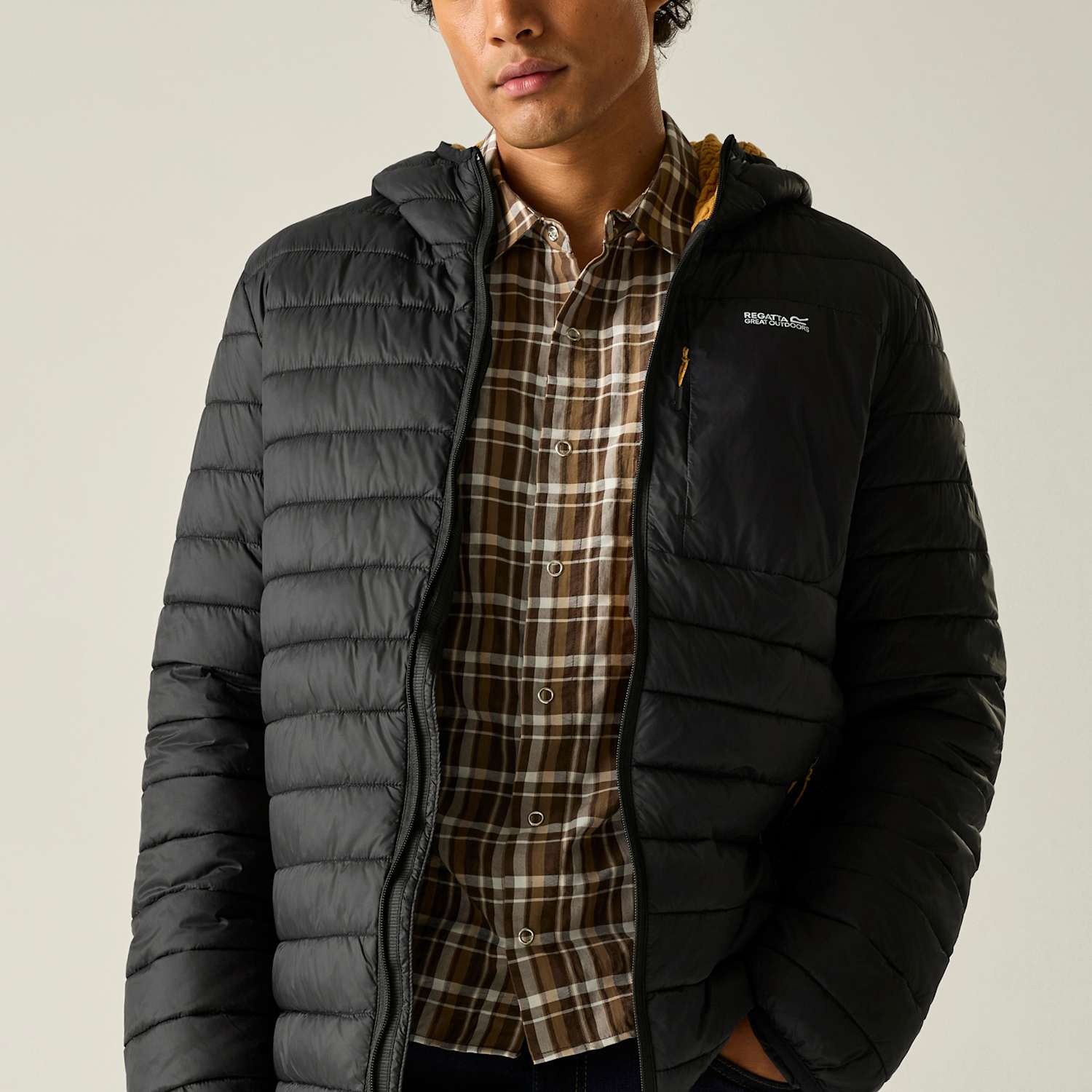 Regatta Men's Lightfell Hooded Padded Jacket - XL - Black - Available at M&S