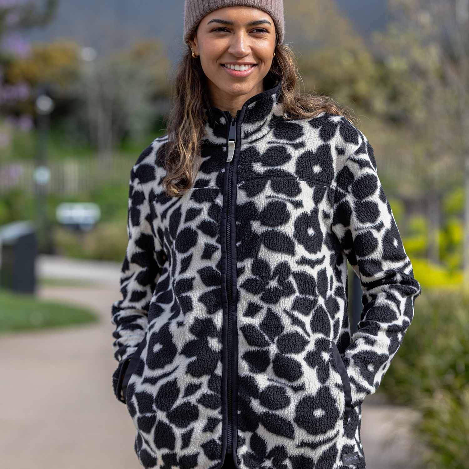 Regatta Women's Frankie Floral Borg Fleece Jacket - 10 - Black Mix - Available at M&S