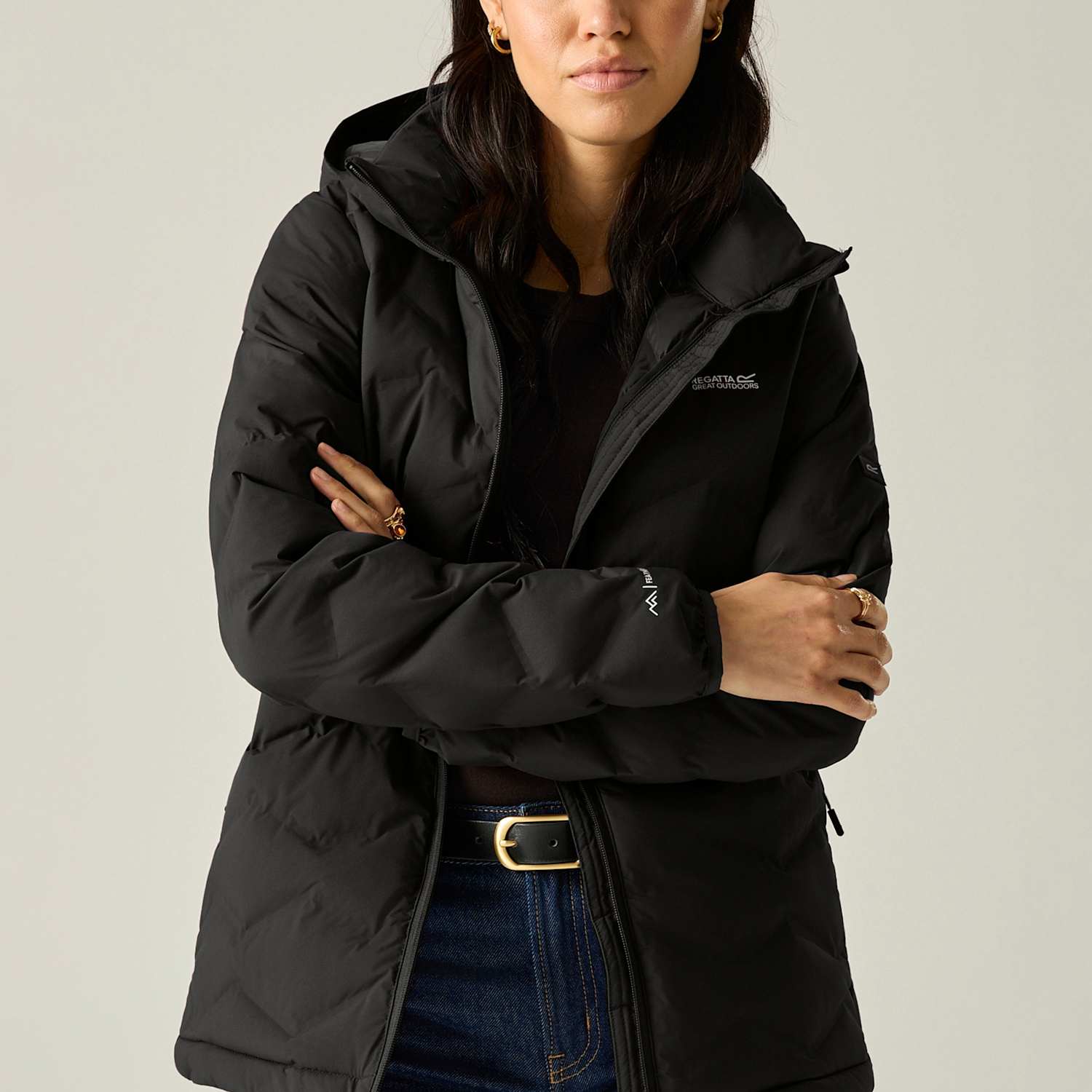 Regatta Women's Deyla Water Repellent Hooded Quilted Jacket - 12 - Black - Available at M&S