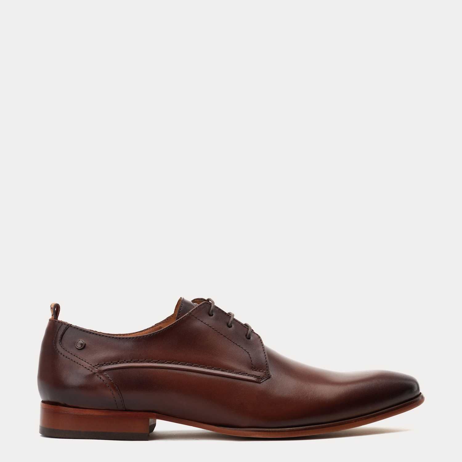 Base London Men's Leather Derby Shoes - 8 - Brown - Available at M&S