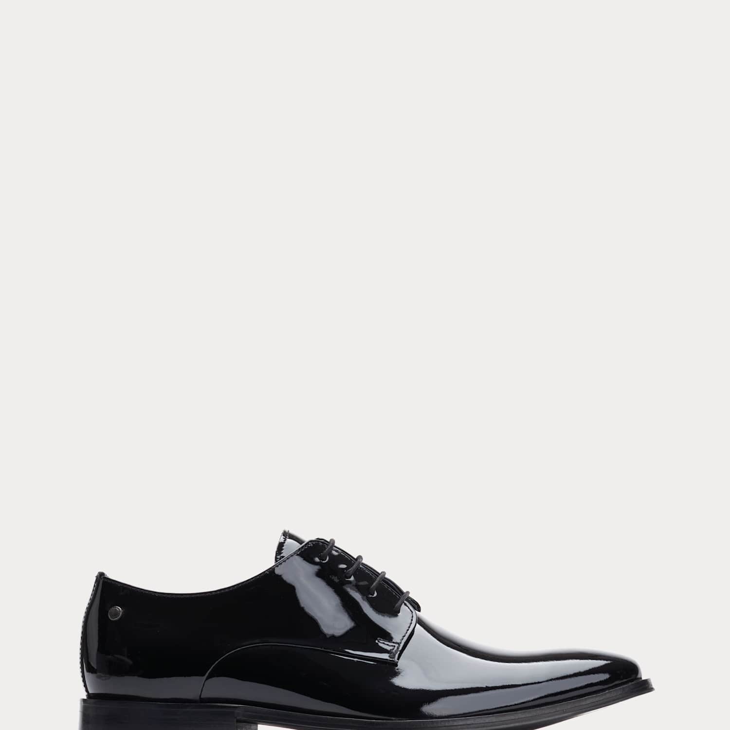 Base London Men's Leather Patent Derby Shoes - 10 - Black - Available at M&S
