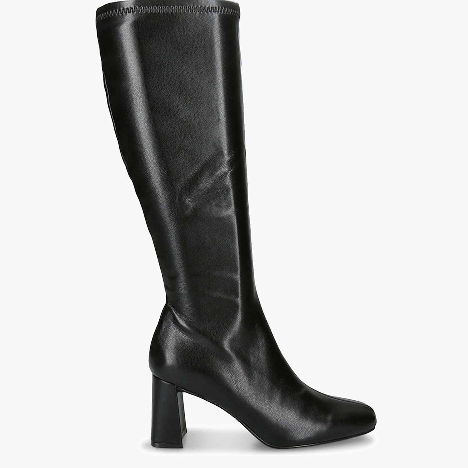 Steve Madden Women's Holly Leather Block Heel Knee High Boots - 8 - Black - Available at M&S